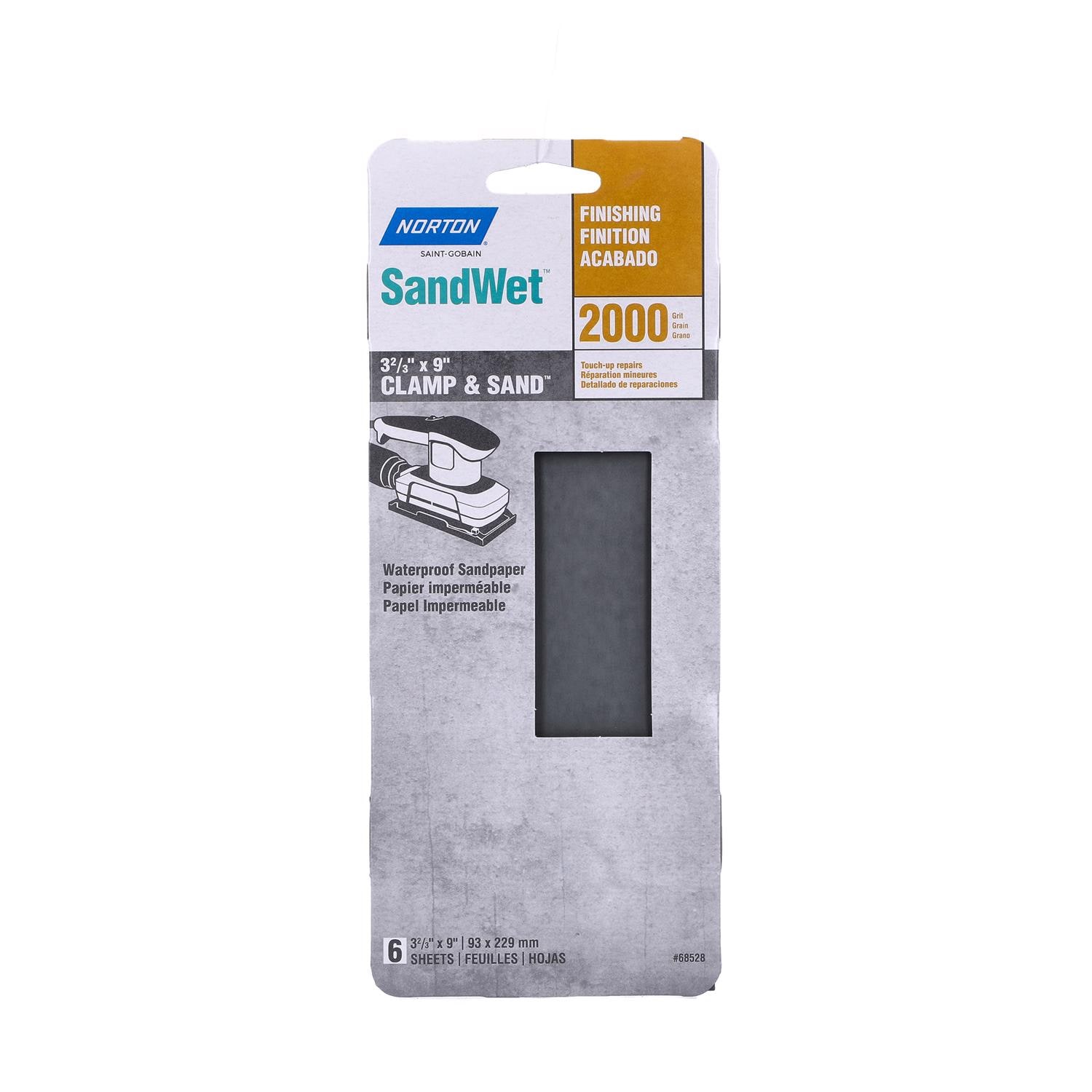 Norton  SandWet 9 in. L X 3 in. W 2000 Grit Silicon Carbide Sanding Sheet 6 pk