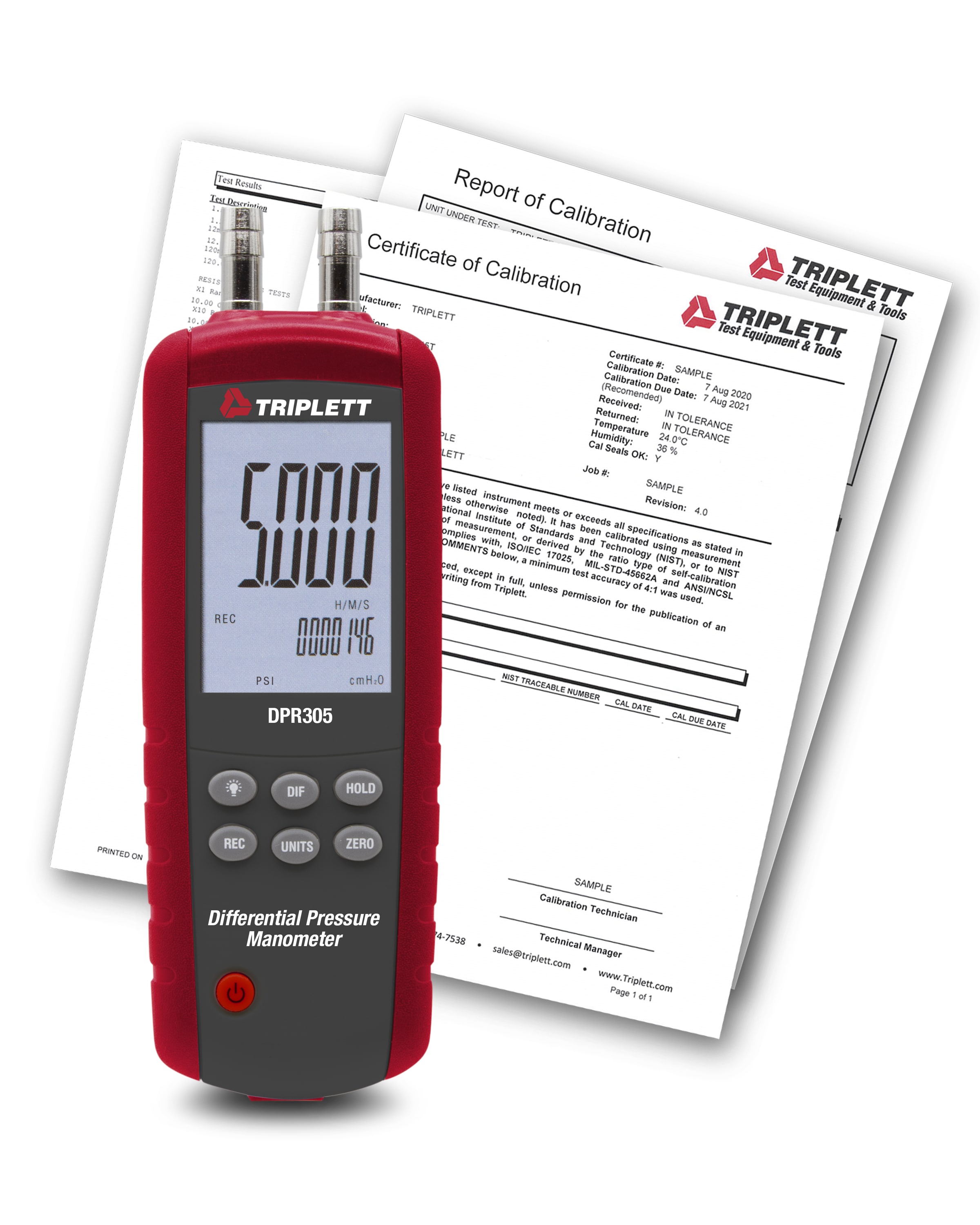 TRIPLETT DPR305-NIST Lcd Display Specialty Meter