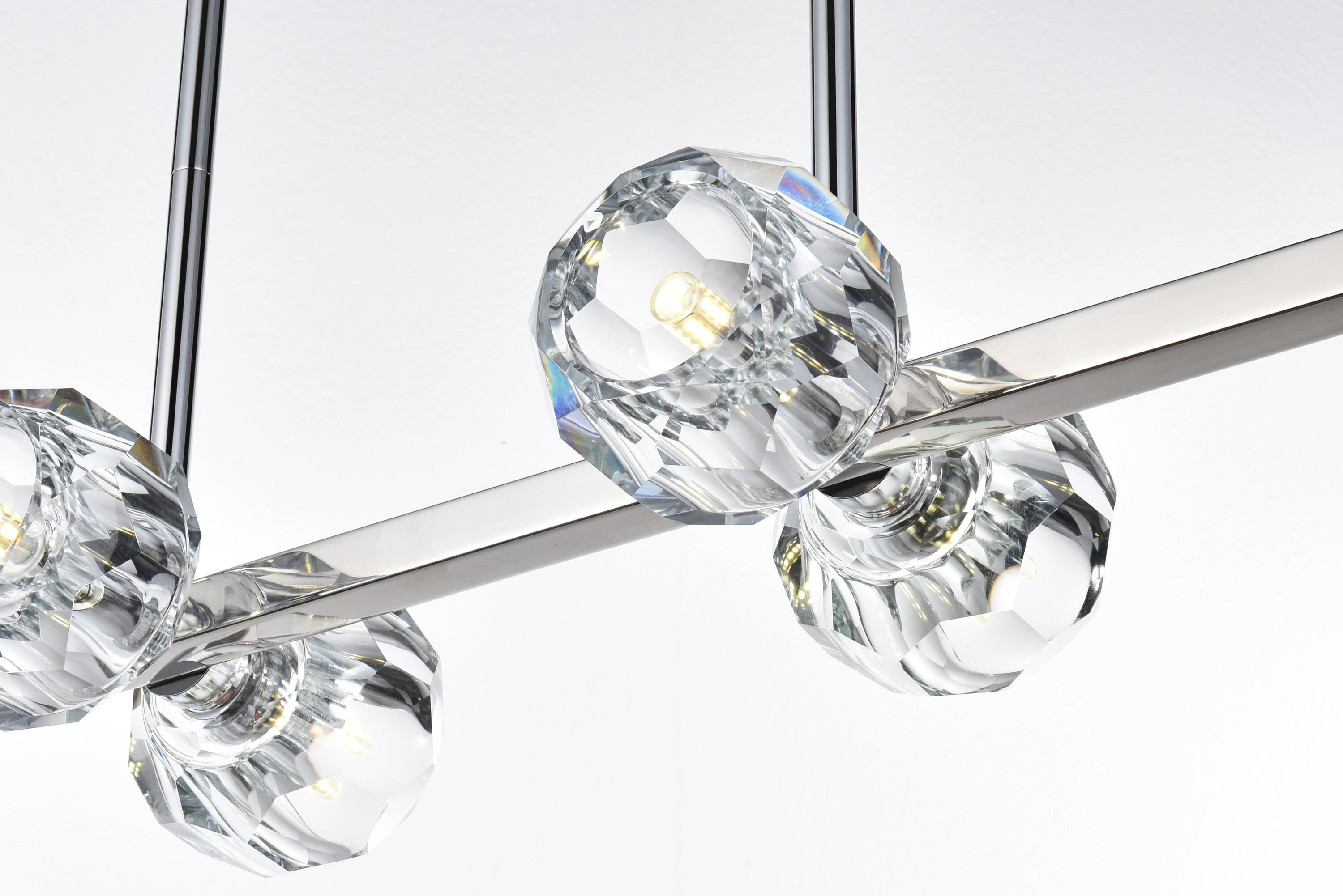 Eren 31-inch Chrome Pendant Light with Crystal Shades
