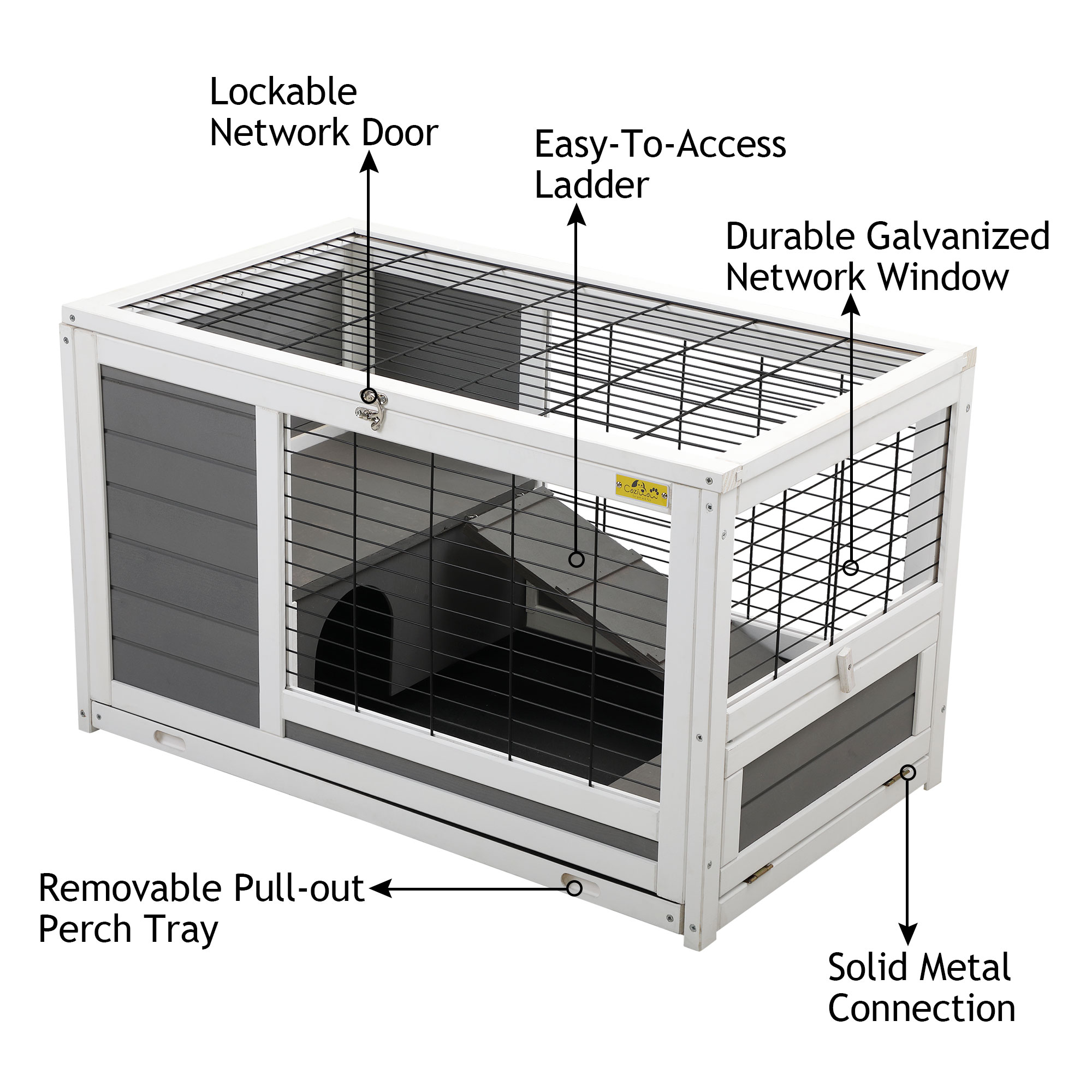 Coziwow CW12G0418-L02 Chicken-Coops-Rabbit-Hutches - View #3