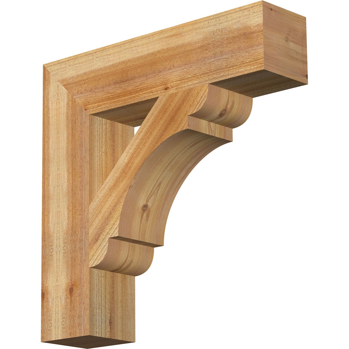 Ekena Millwork BKT06X26X26OLY05RWR Olympic block rough sawn 6-in x 26-in x 26-in Western red cedar Brown Wood Standard bracket