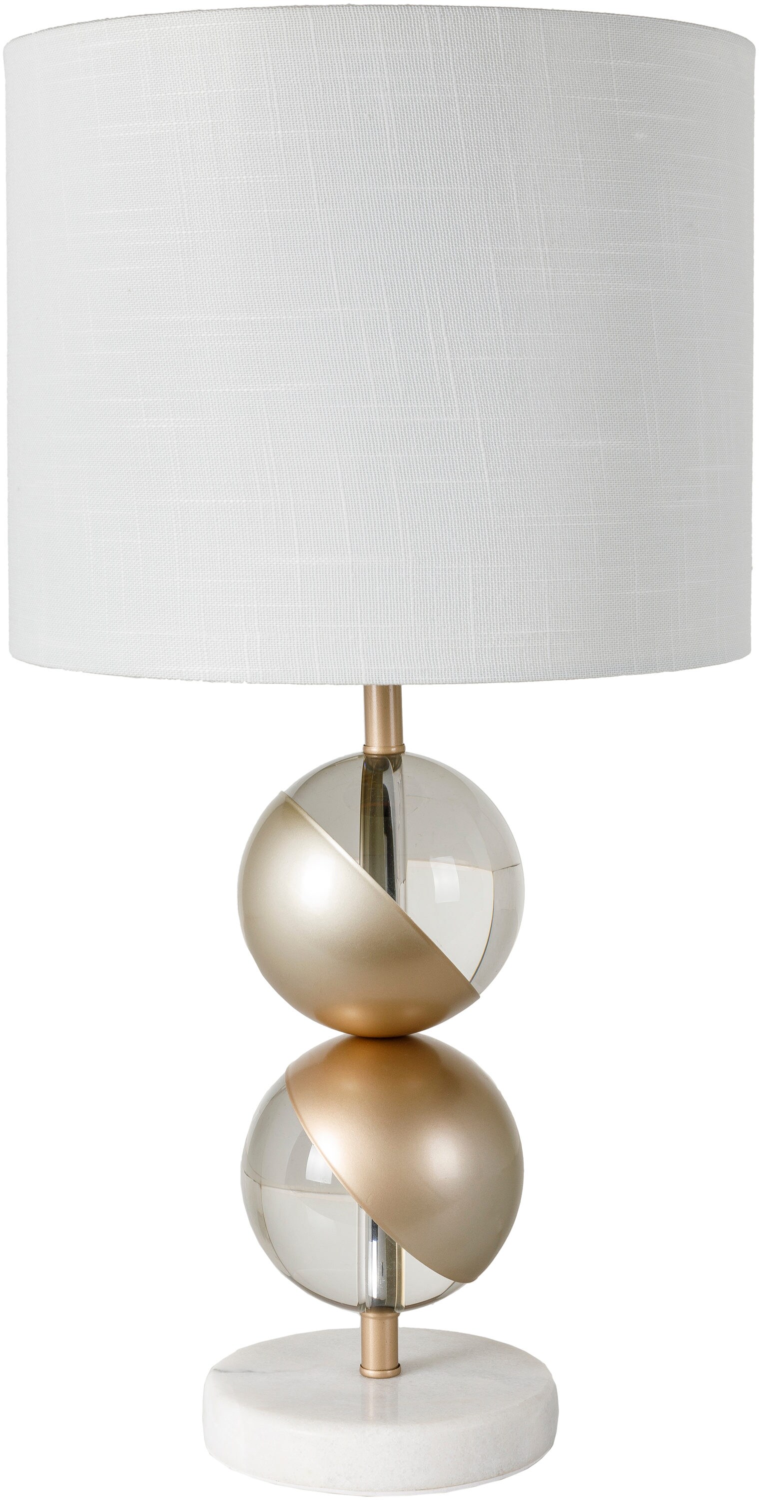 Surya NCE-001 Mancelona 22.5-in Clear/Multi 3-way Table Lamp with Linen Shade