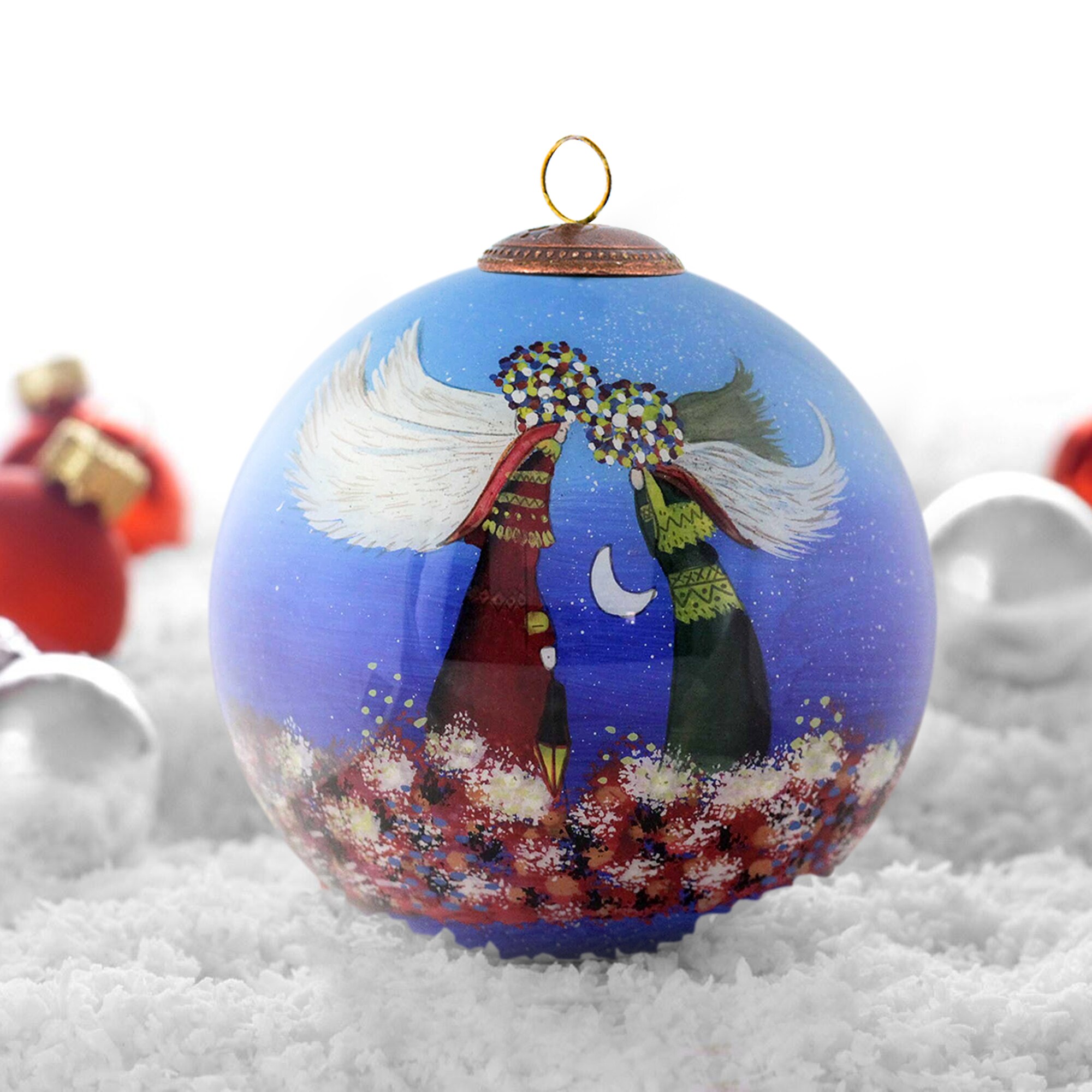 Peacock Ball Ornament (Set of 4) La Pastiche