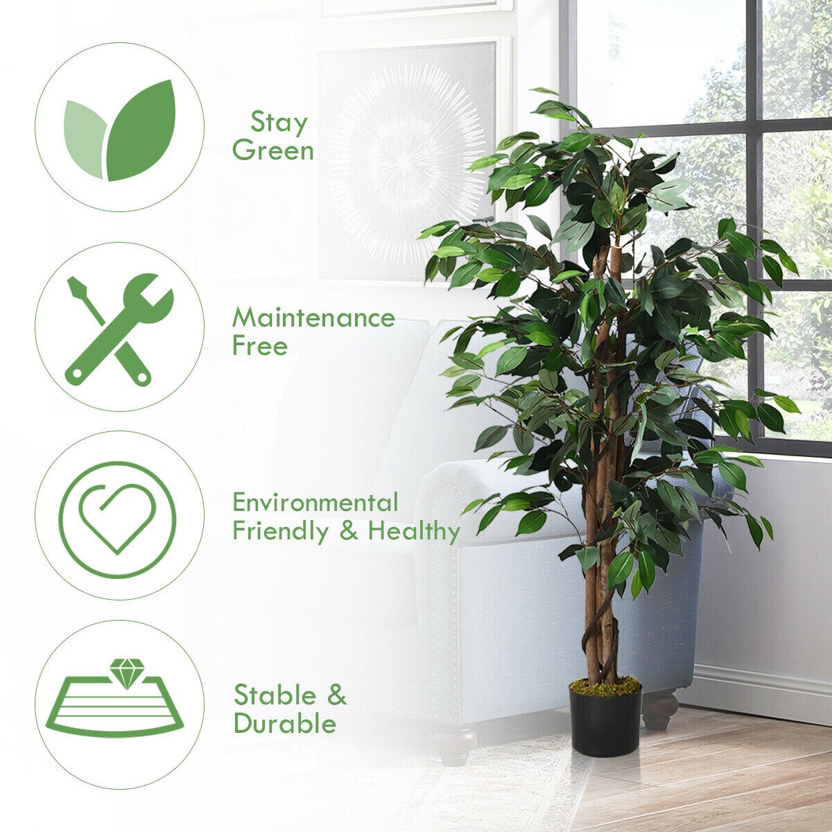 YERIVA 227HW63 Artificial-Plants-Trees - View #3