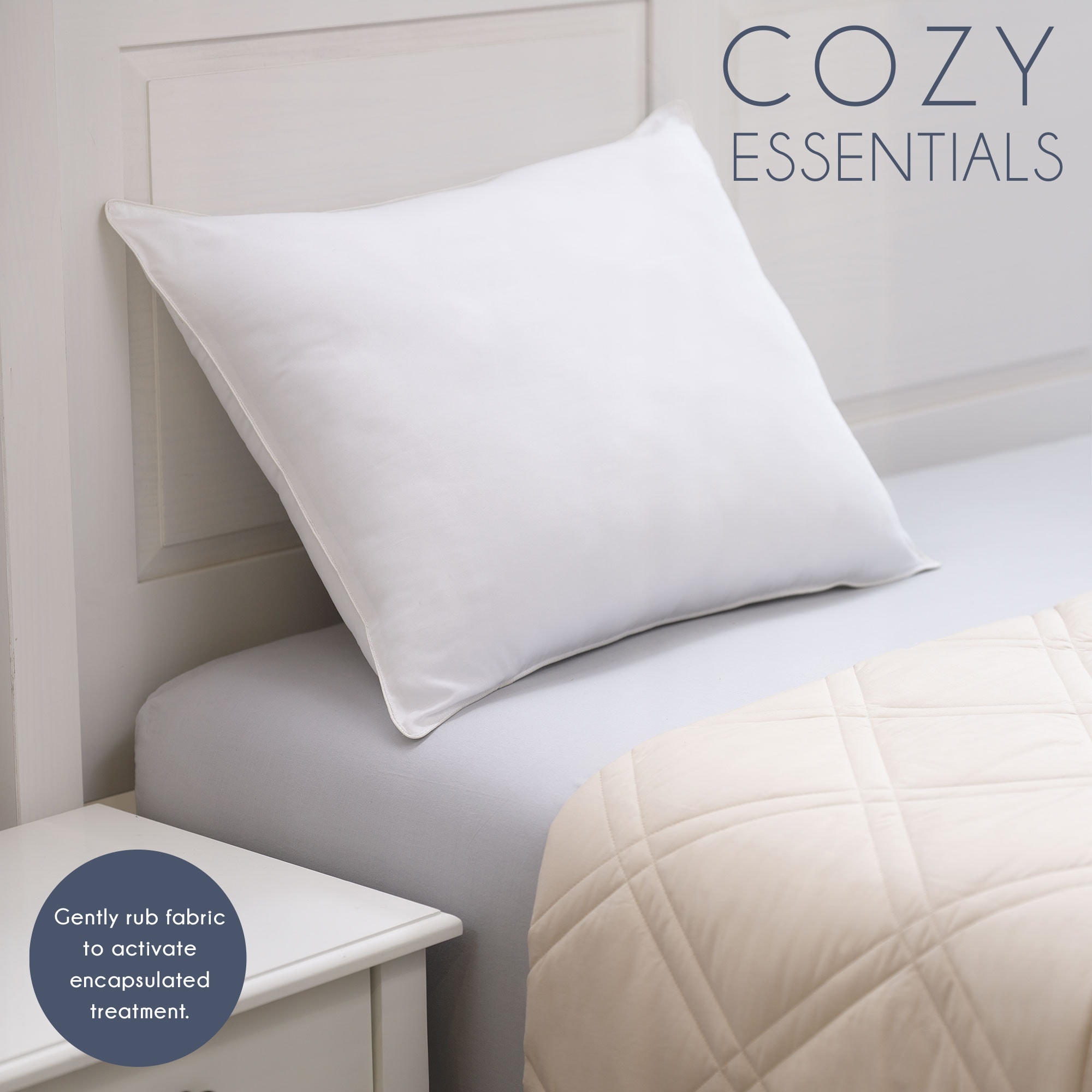 Cozy Essentials 4-Pack King Medium Down Alternative Bed Pillow in