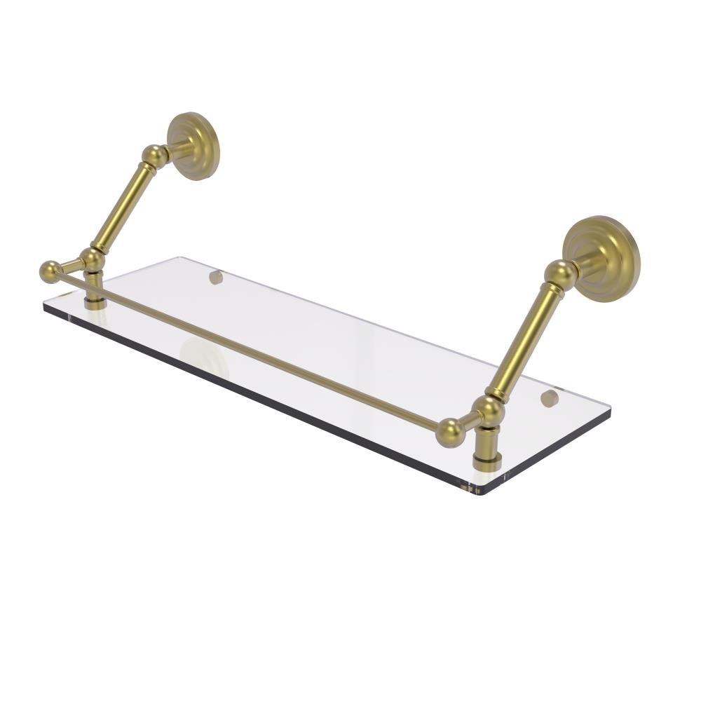 Allied Brass PQN-1-24-GAL-SBR Prestige Que New Satin Brass Wall mount Bathroom Shelf ( 24-in x 8-in x 8-in )