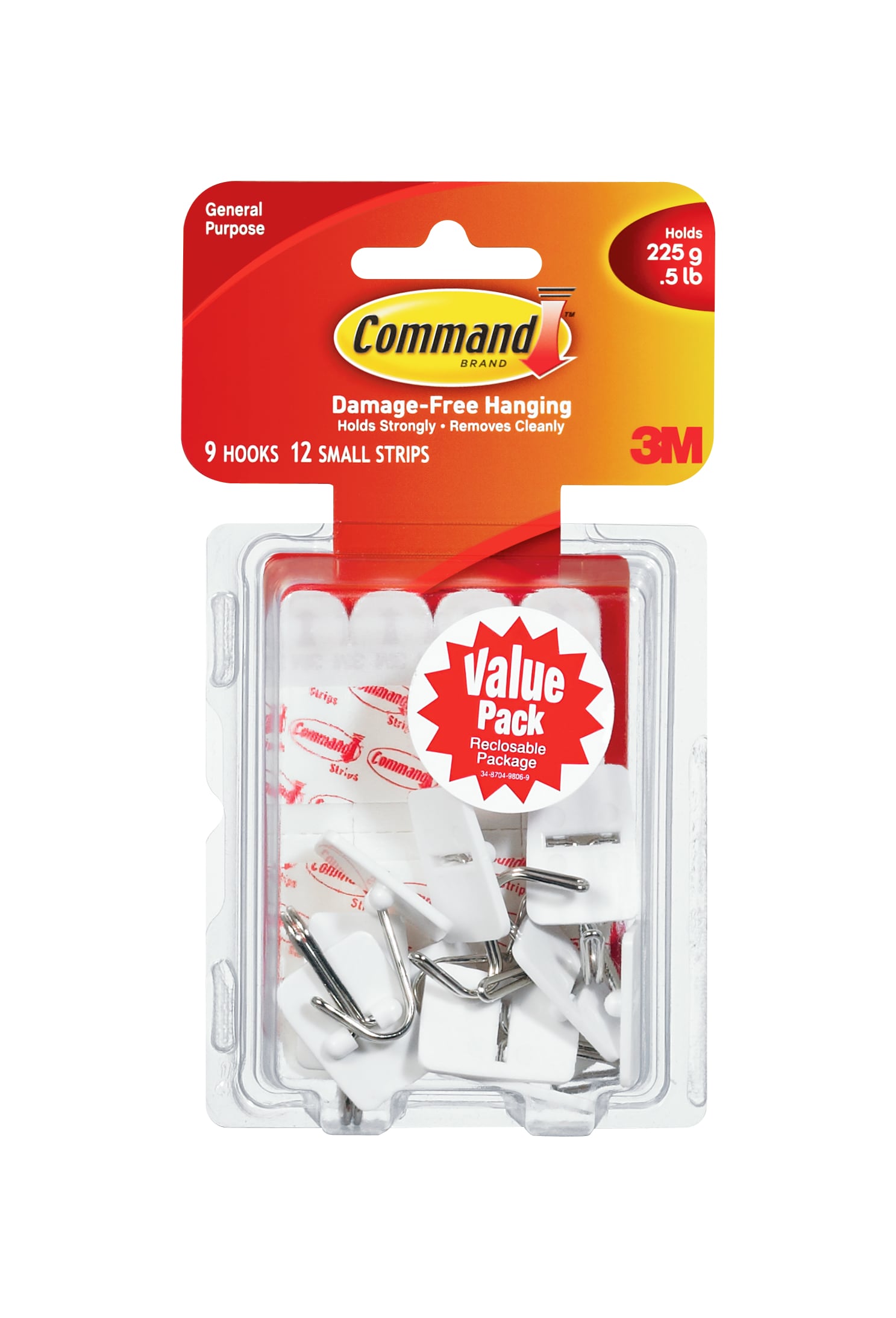 Command 17067ES-VP 9-Pack White (0.5-lb Capacity)