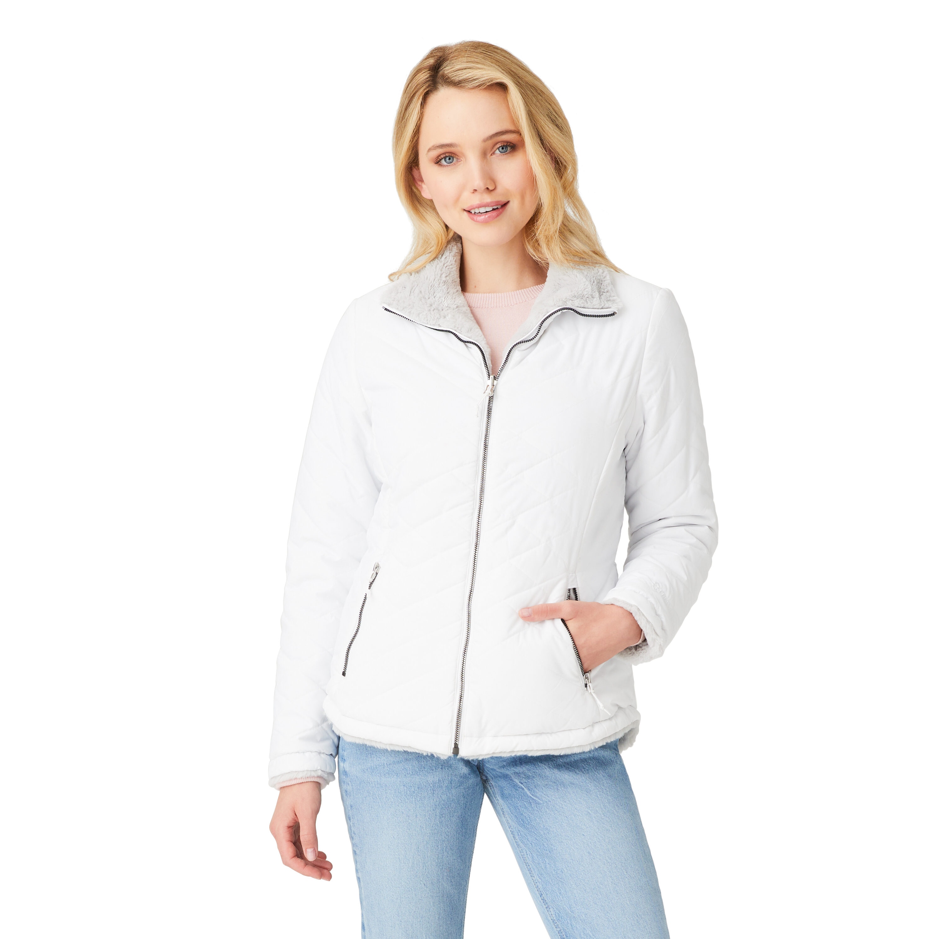 Free Country Women s White Sandshell Polyester Insulated Panel