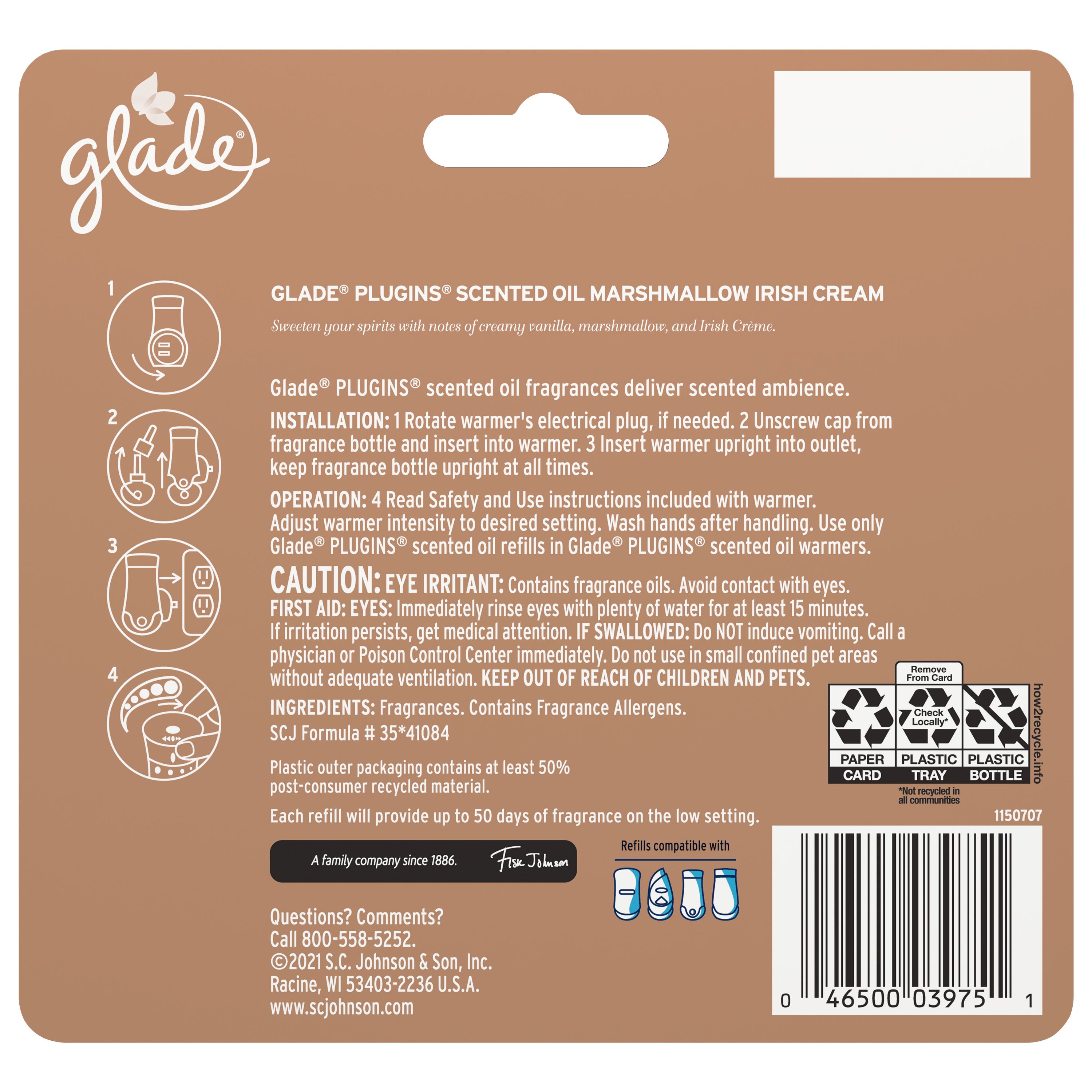 Glade 5-Pack 0.67-fl oz Marshmallow Irish Cream Plug-in Air Freshener ...