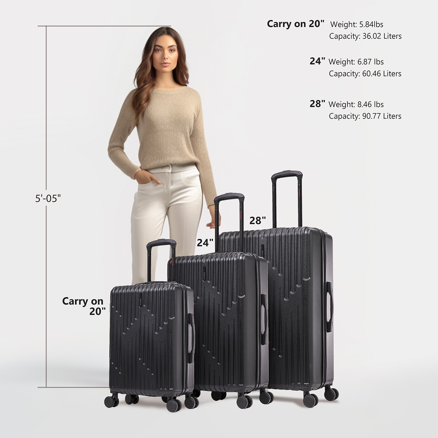 InUSA IUDRISML-BLK Luggage-And-Luggage-Sets - View #3