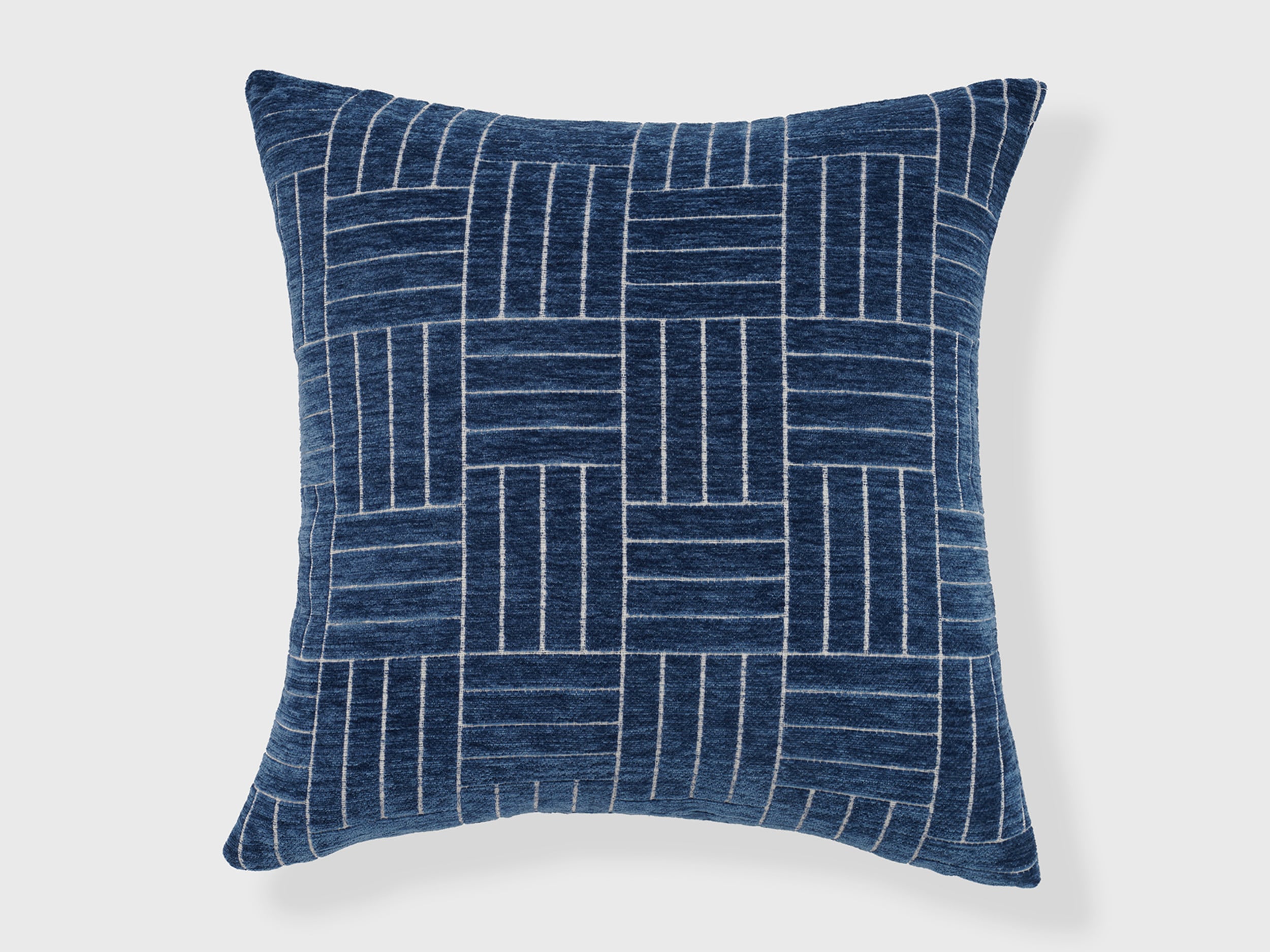 Creative Co-op Tufted Lumbar Pillow with Chambray Back | Wool Blend