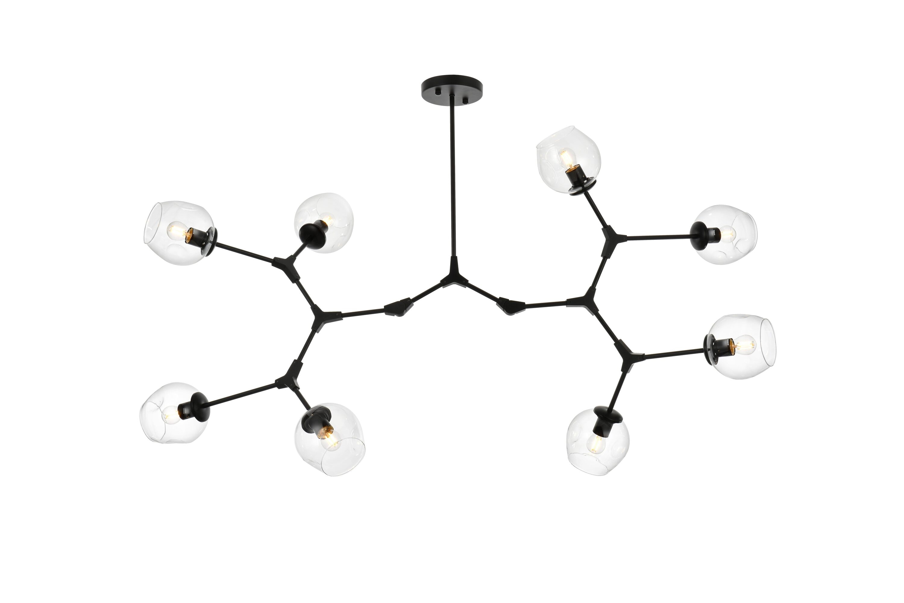 Elegant Decor HF5136G61BK Home Furnishing 8 -Light Black Modern/contemporary For Use in Bedrooms, Dining Rooms, Foyers, Kitchens, Living Rooms Chandelier