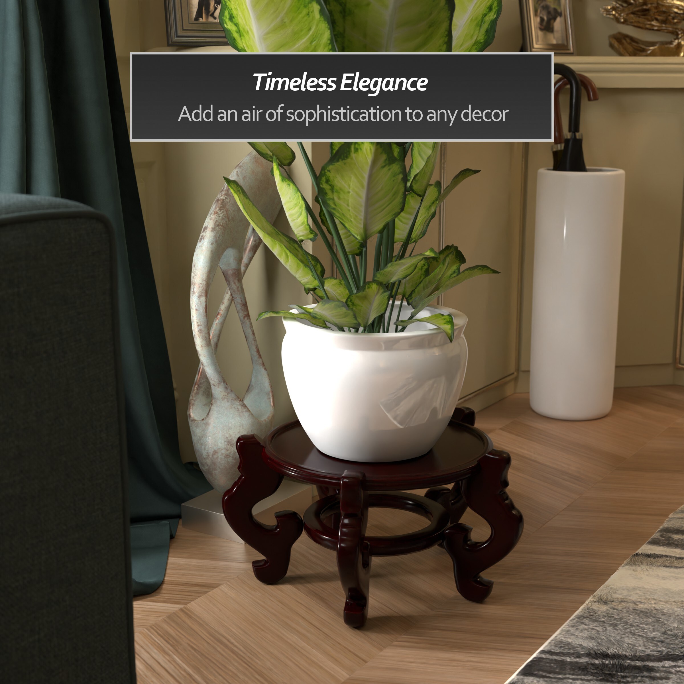 Oriental Furniture ST-FS102-SIZE14 Plant-Stand - View #3