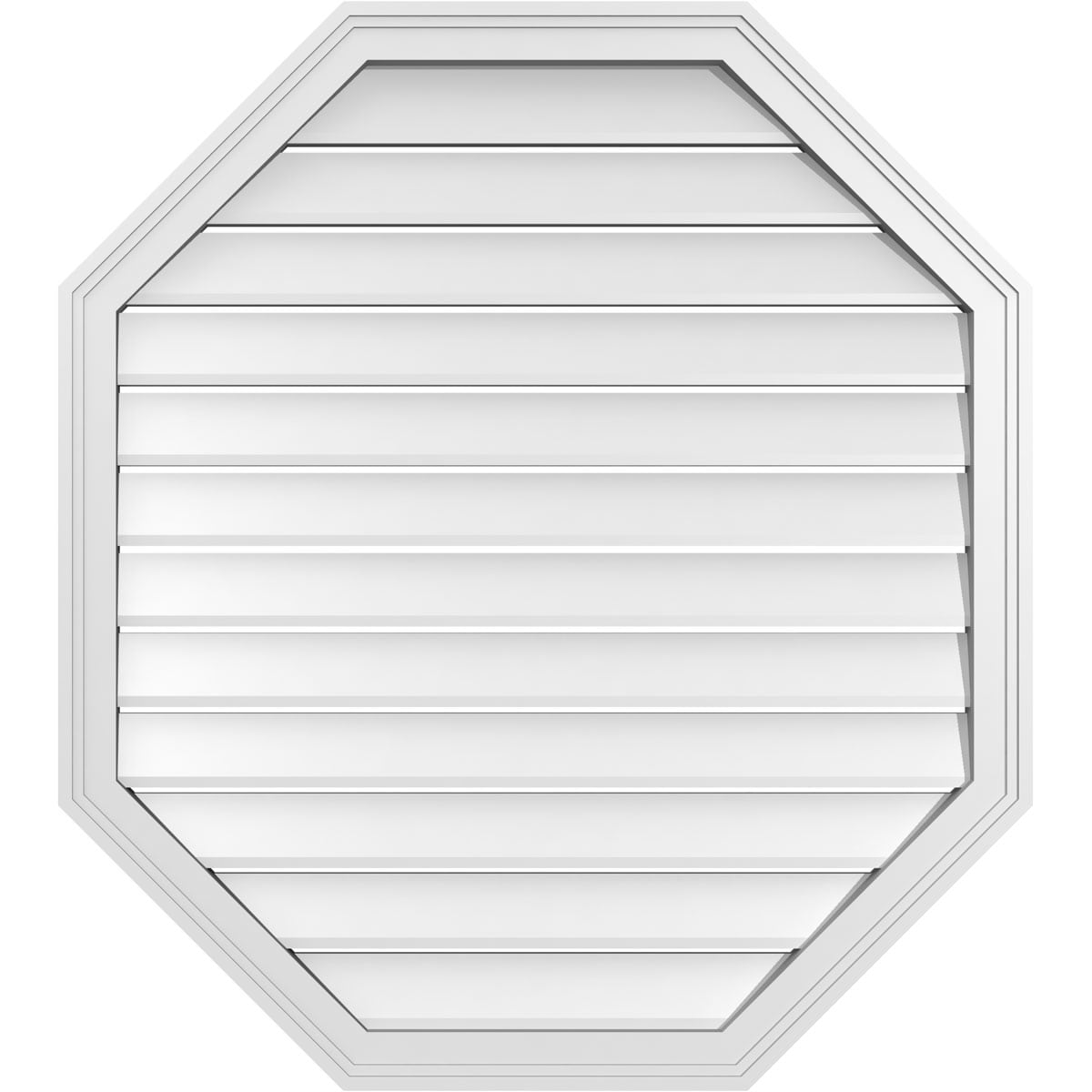 Ekena Millwork GVPOV34X3802SF 34-Inches x 38-Inches Off-white Octagon PVC Gable Louver Vent