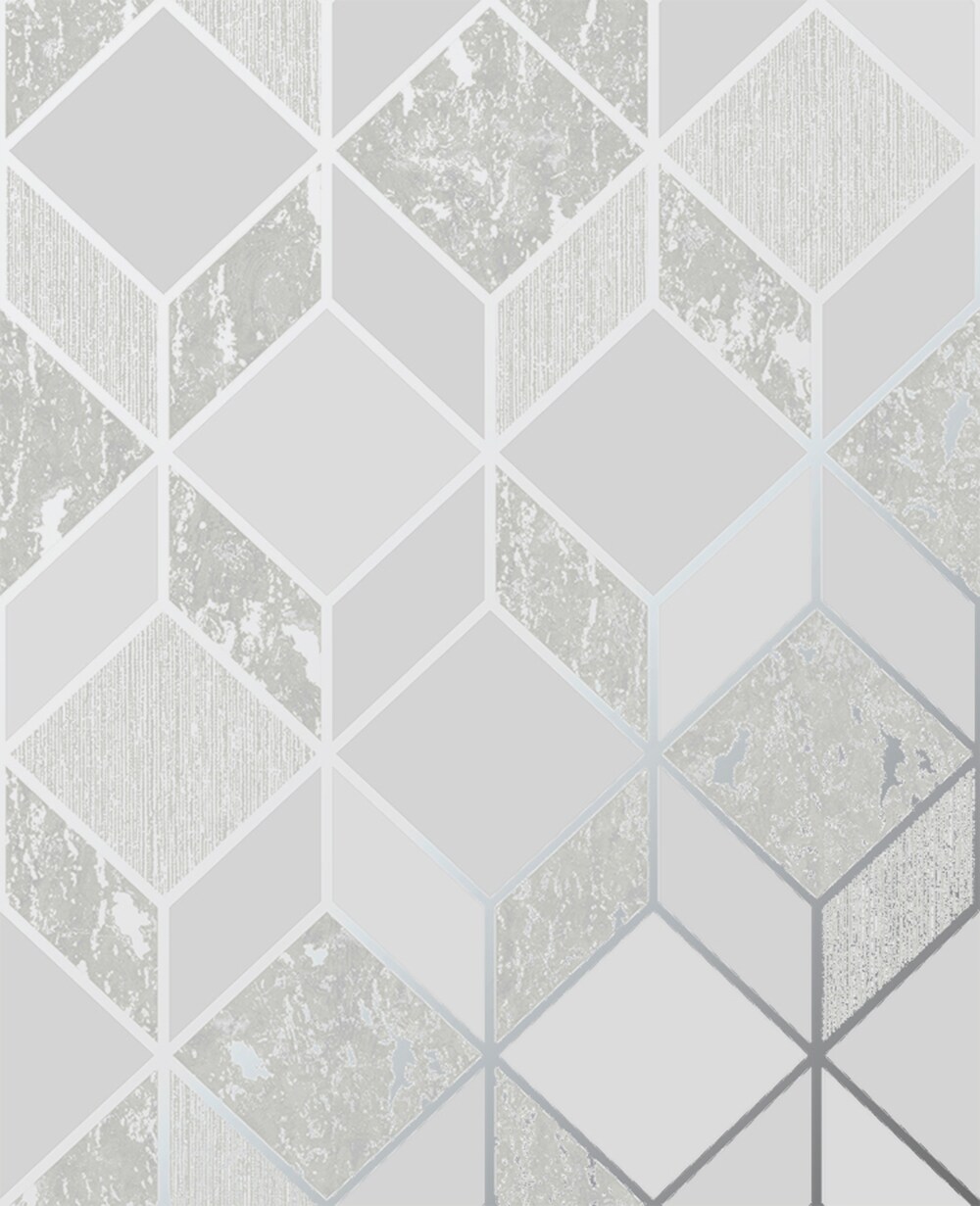 Superfresco Vittorio 56-sq ft Grey/Silver Paper Textured Geometric ...