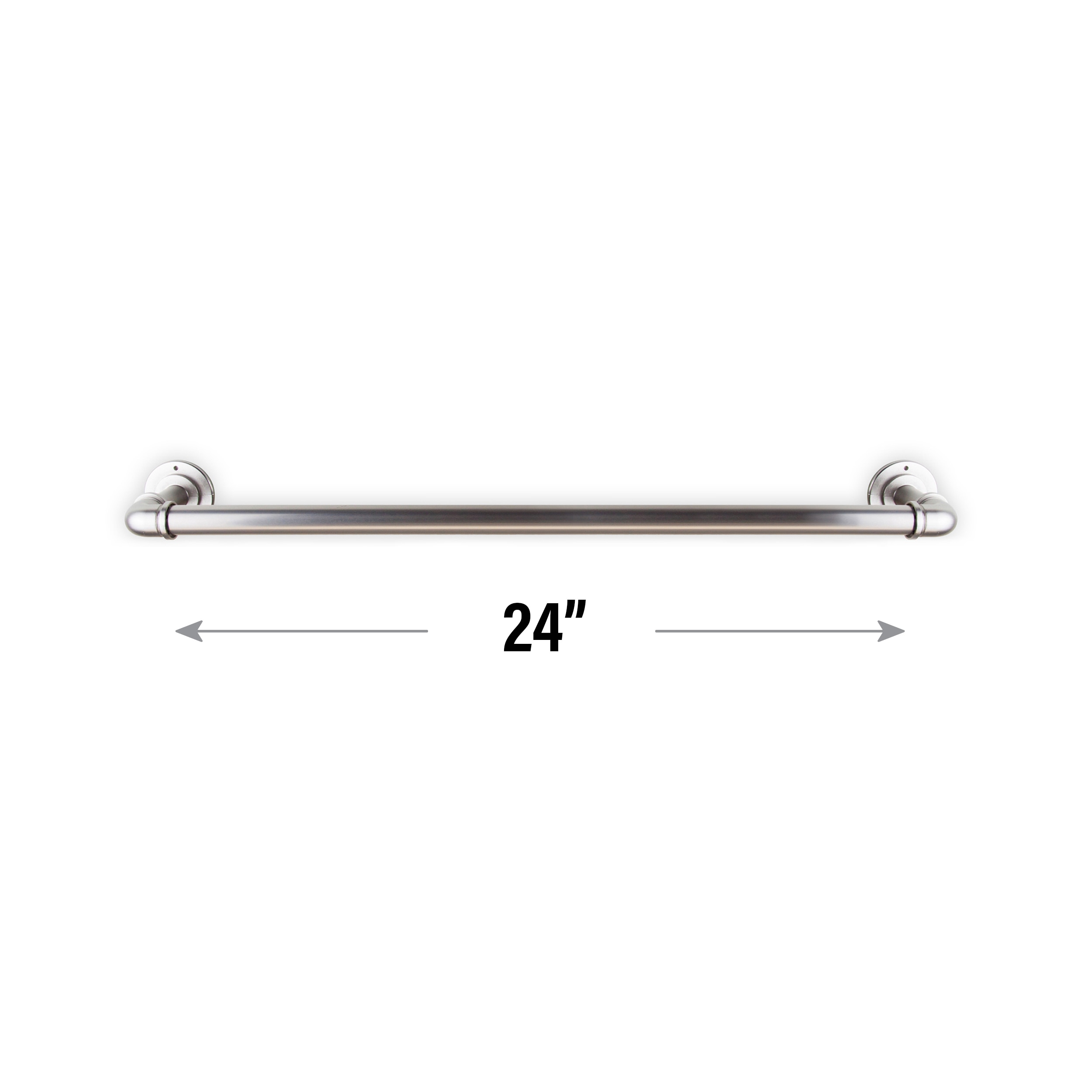 Hospitality Extensions 24 in. Train Rack Shelf with 3 Hooks Bath Hardware  Accessory in Brushed Nickel