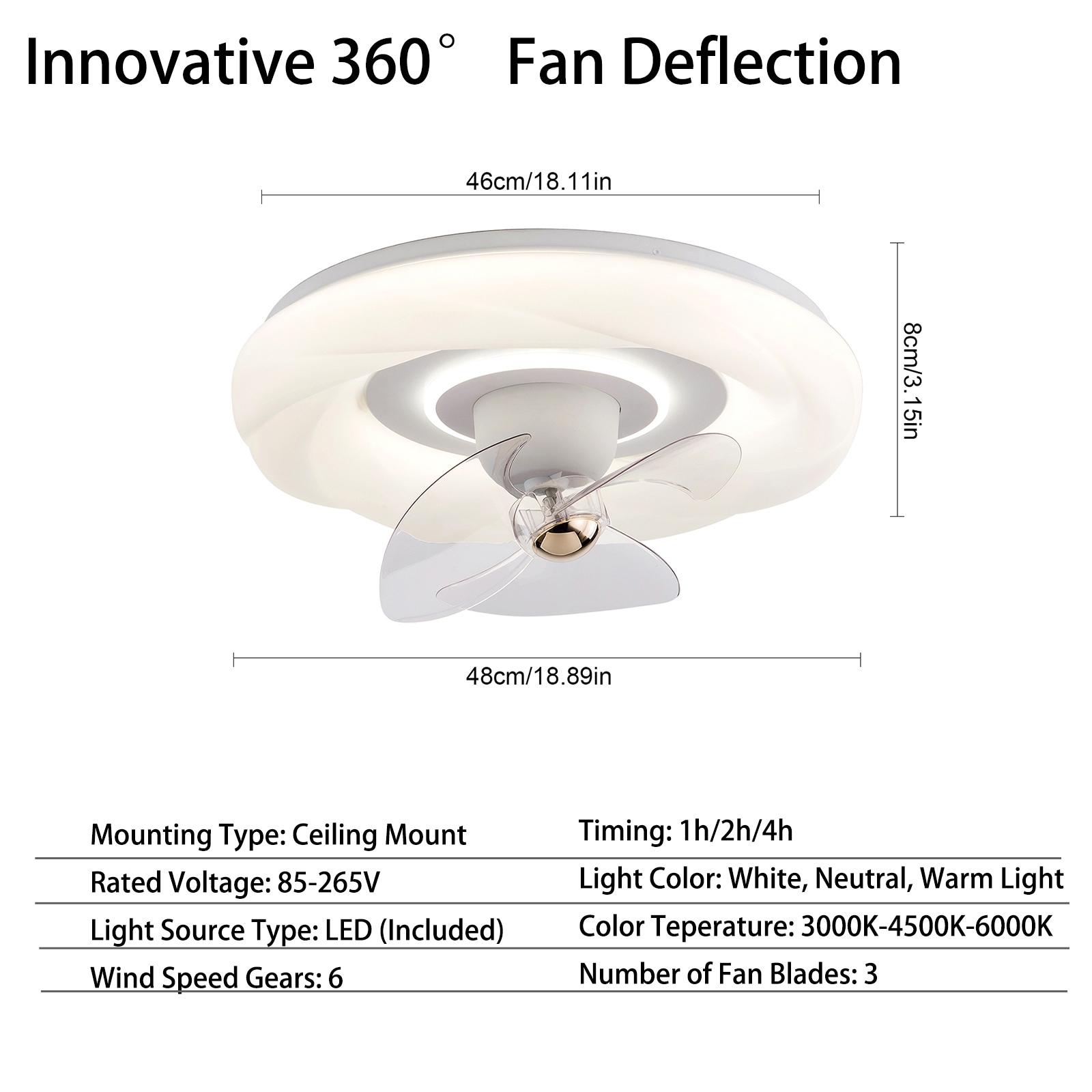 Oukaning JZUCOD9O99HCX Ceiling-Fans - View #4