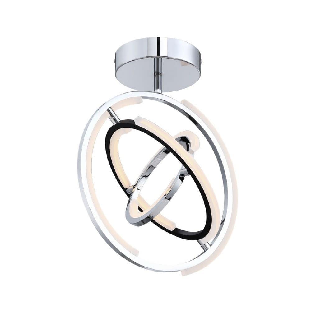 ARTCRAFT A-ARTCRFT-AC6745PN Trilogy Polished Nickel 1 - Light Semi-Flush Mount - Hardwired Electric Led Fixture