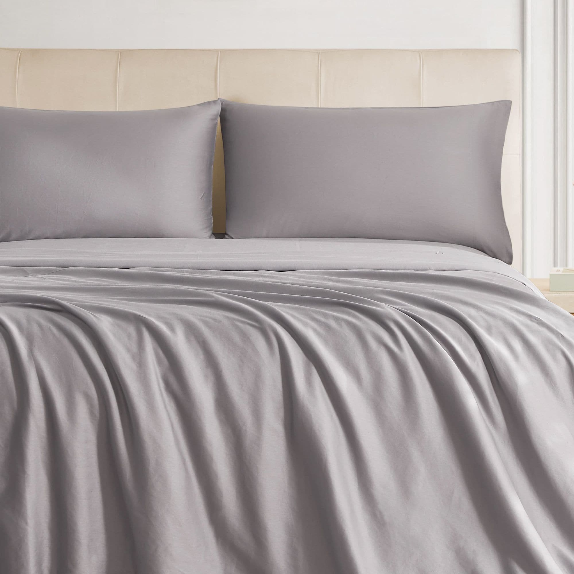 The Sheet Lab Cloud Embrace Sateen Dark Gray Twin XL 3-Piece Sheet Set ...
