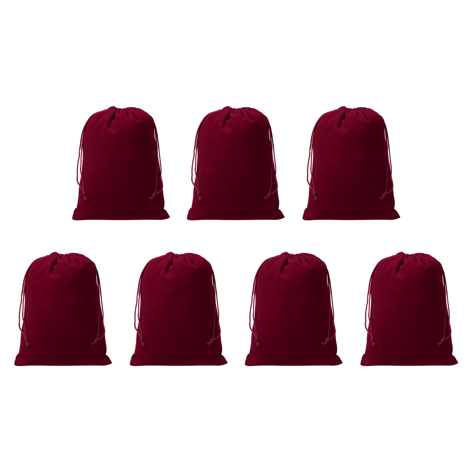 Unique Bargains Drawstring Dice Bag 5.91 Inch x 7.87 Inch Durable Flocking Cloth Tarot Card Bag Perfect for Dice Storage Jewelry Chess Cosplay Coin Board Gaming Accessories (Wine Red 7pcs)