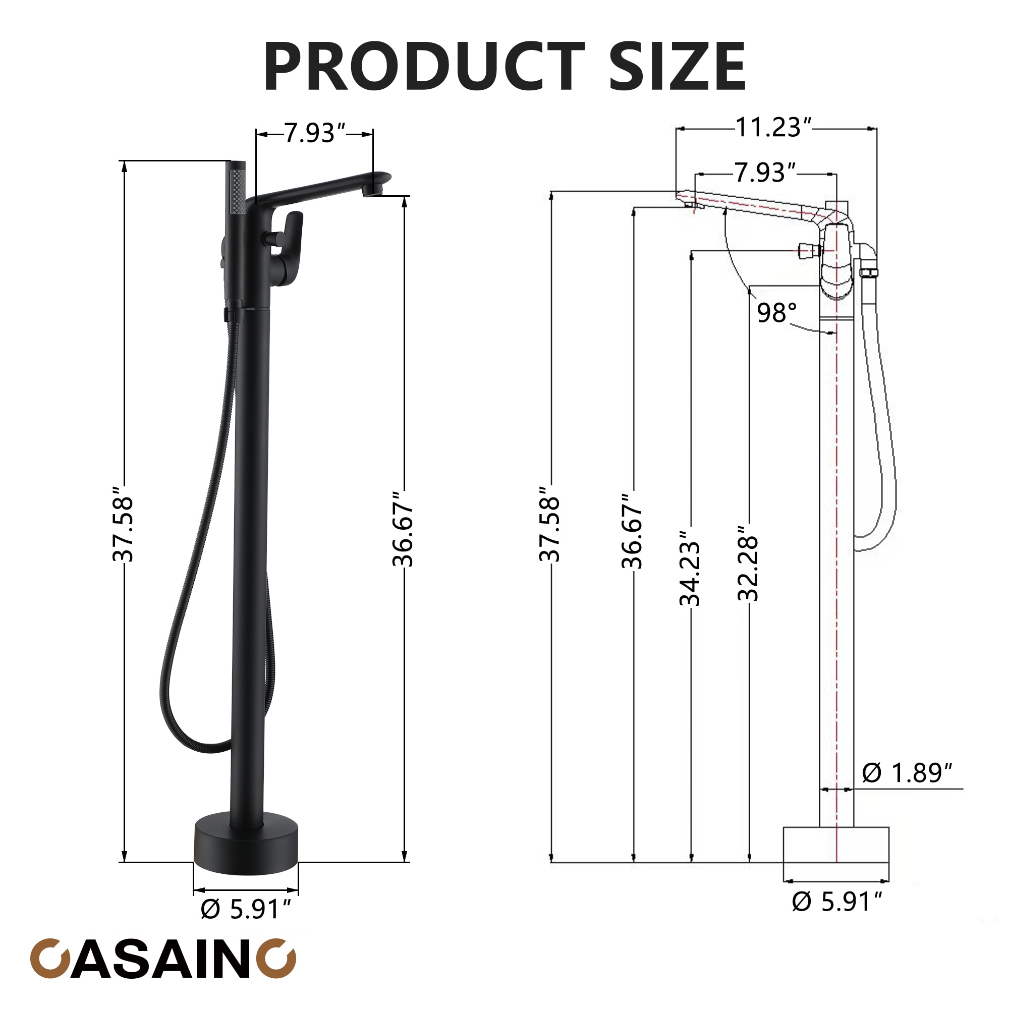 CASAINC KCLT0054-MB Roman-Tub-Faucets - View #5