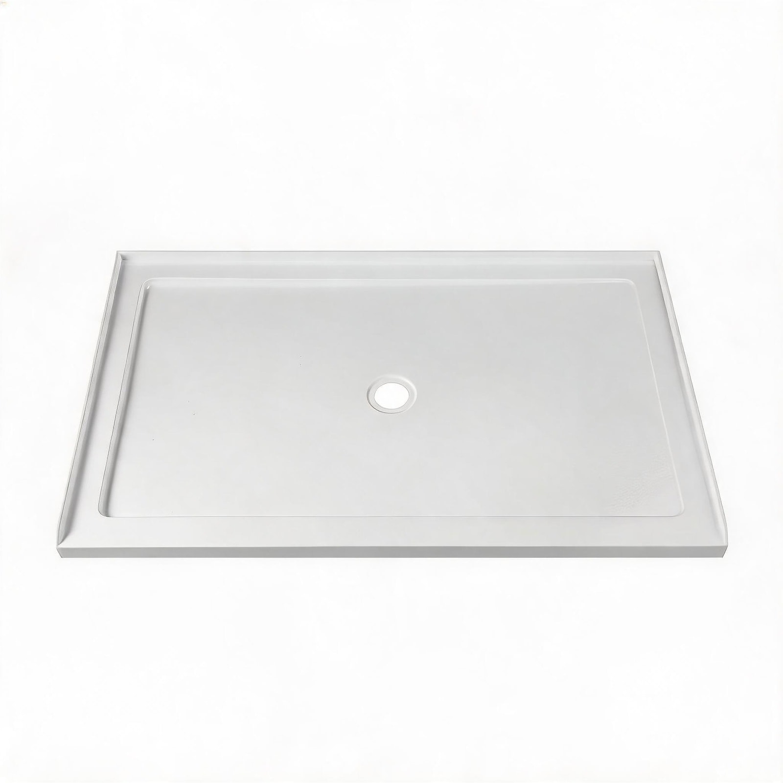 LIVACA - 60 inch x 32 inch Glossy White Reinforced Acrylic Shower Pan with Slip-Resistant Floor a...