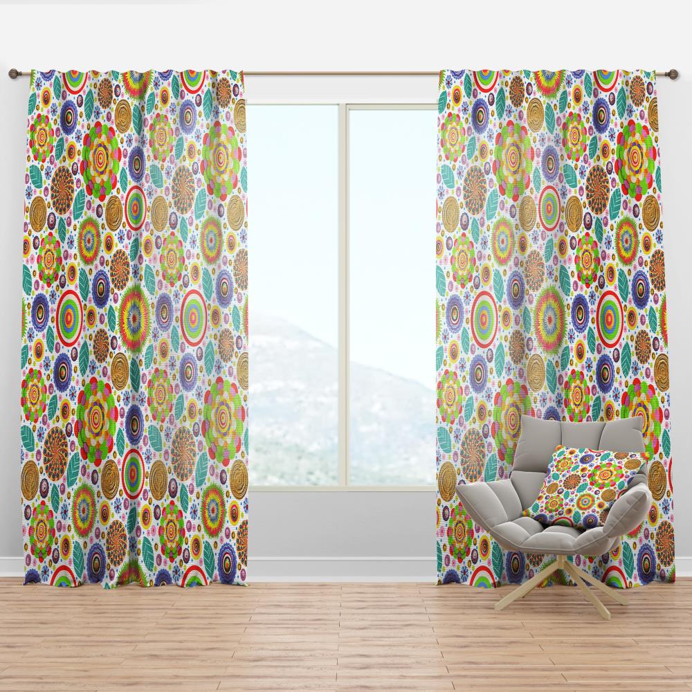 Designart CTN18912-52-120 120-Inches Yellow Abstract Room darkening Thermal lined Rod pocket Single curtain panel