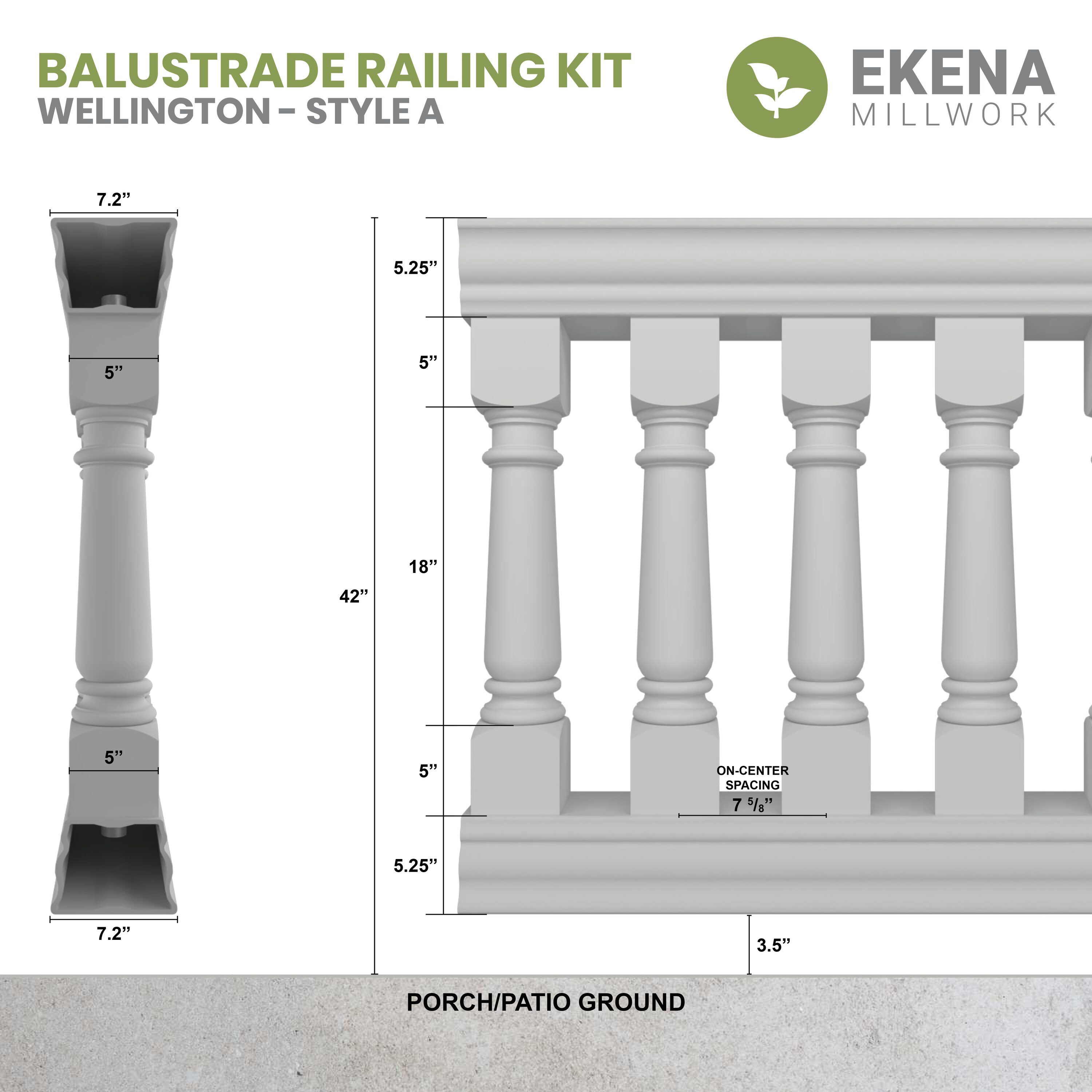 Ekena Millwork BALK42X084WEA railings - View #7