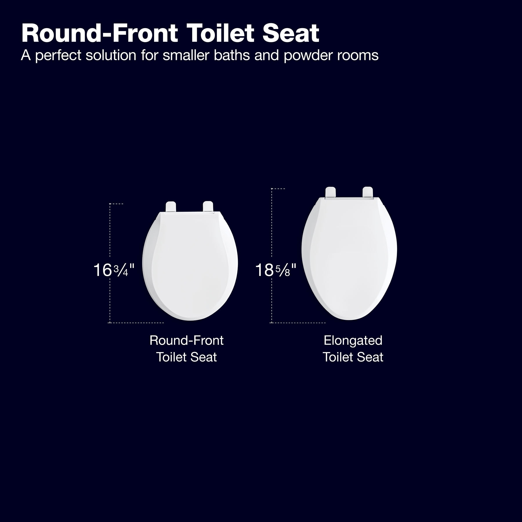 White Round Compression-Molded Wood Toilet Seat with Plastic Hinges