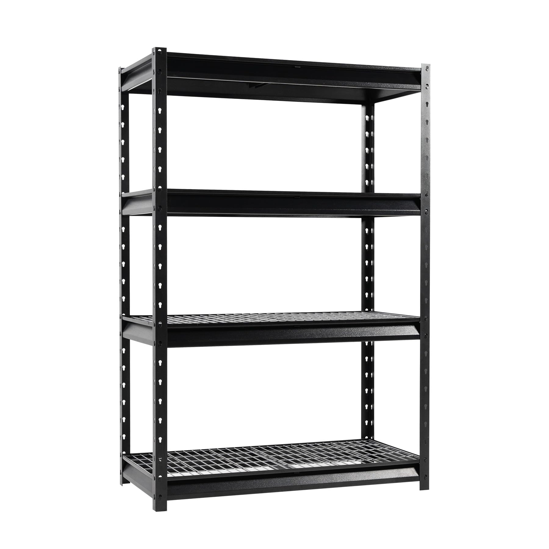 Shuntong ATLAS482472-4H3000 The Atlas Steel Heavy Duty 4 -Tier Utility shelving unit ( 48-in W x 24-in D x 72-in H ) ( Black , ( 3000-lb lbs. Capacity Per Shelf )