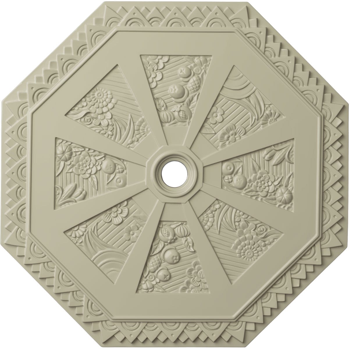 Ekena Millwork CM30SPCYF Spring Octagonal 29.125-in W x 29.125-in L Painted Clear Yellow Polyurethane Whole Ceiling Medallion