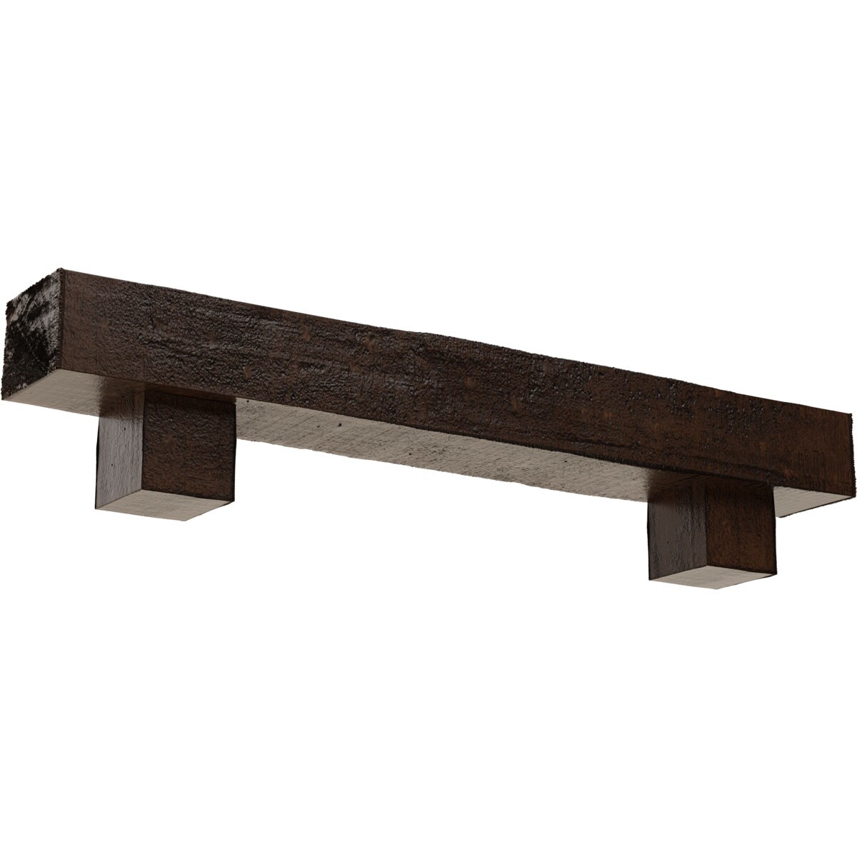 Ekena Millwork MANURC04X04X48AOZD 48-in W x 4-in H x 4-in D Aged (Premium) Hollow Urethane Rustic Fireplace Mantel