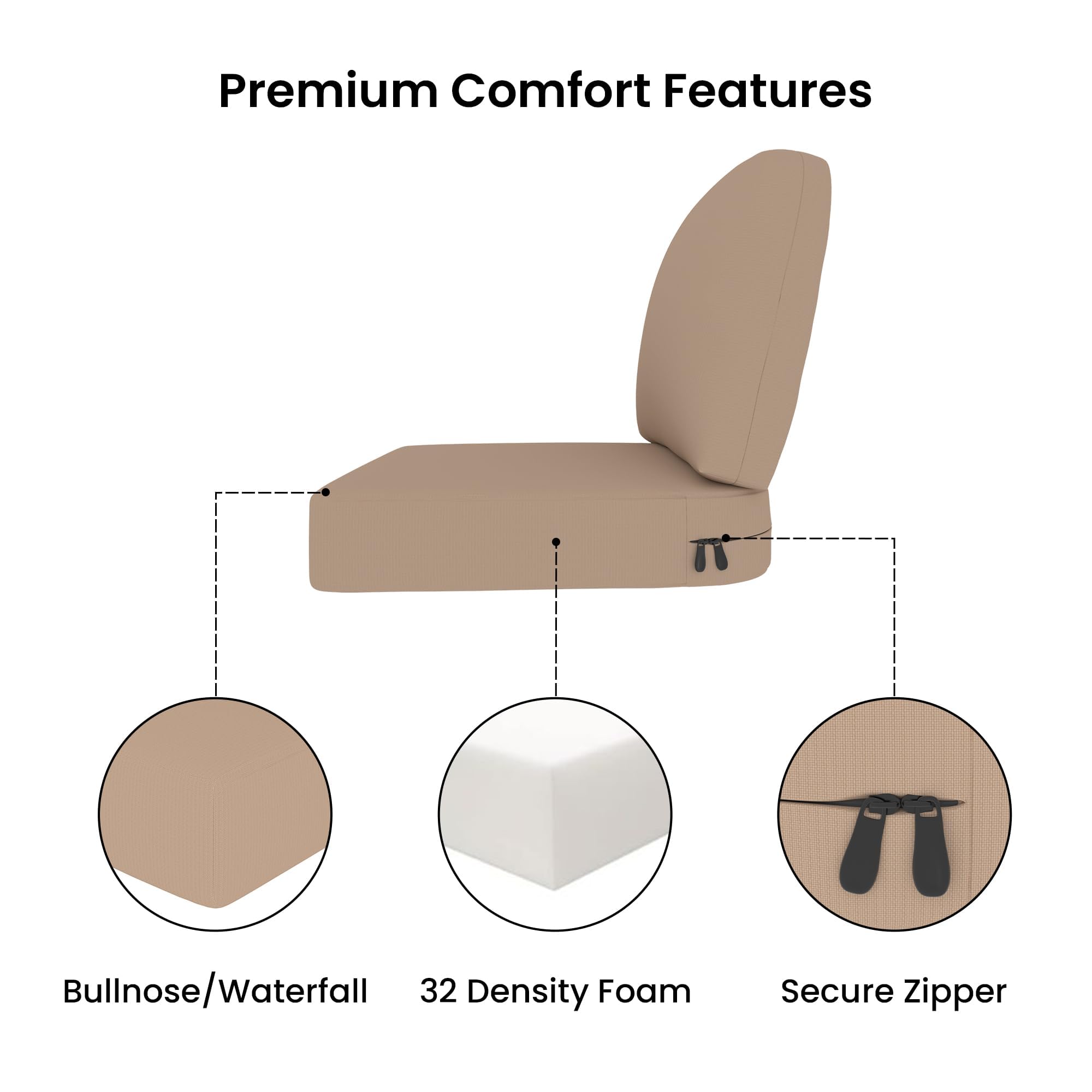 Covers & All CUSH600C-CRB Patio-Furniture-Cushions - View #4