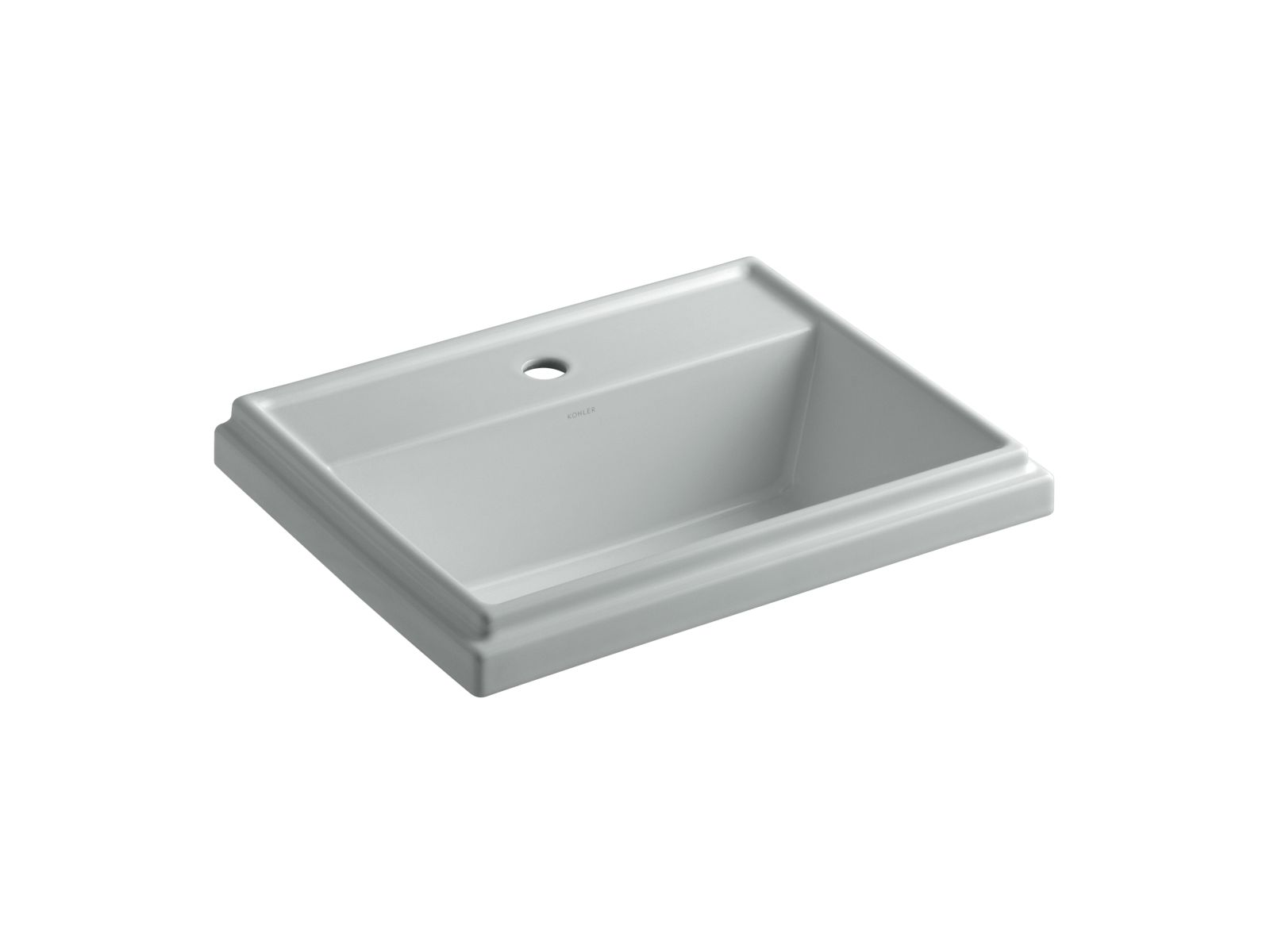 KOHLER 2991-1-95 Tresham Vitreous china Drop-in Rectangular Traditional Ice Grey Bathroom Sink ( 21.8125-Inches x 16.0-Inches )