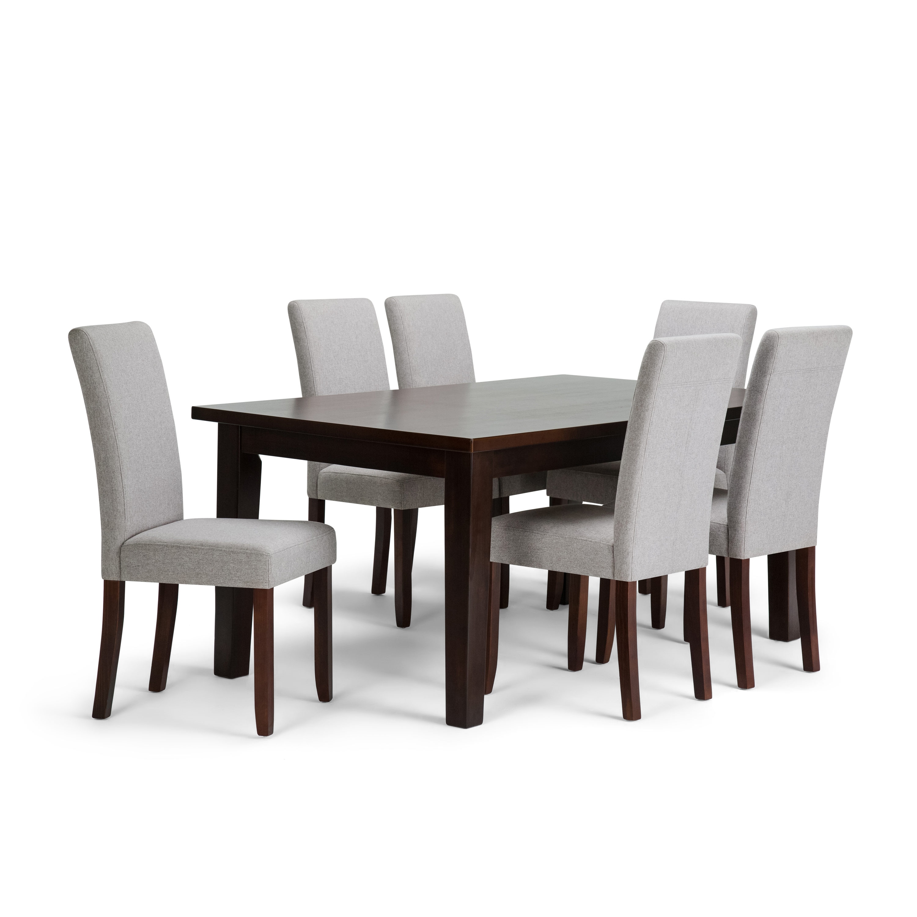 Simpli Home AXCDS7-ACA-CLG Acadian Cloud Grey Transitional Dining Room Set with Rectangular Table (Seats 6)