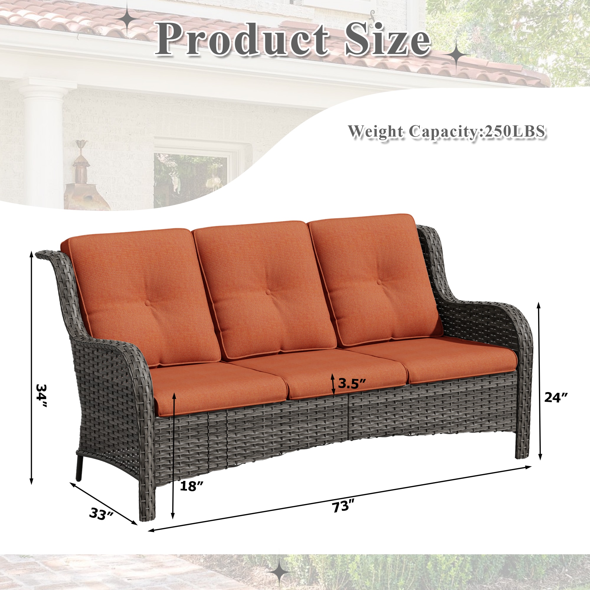Gardenbee HGL-M75-ORG Patio-Sofas-Daybeds - View #3