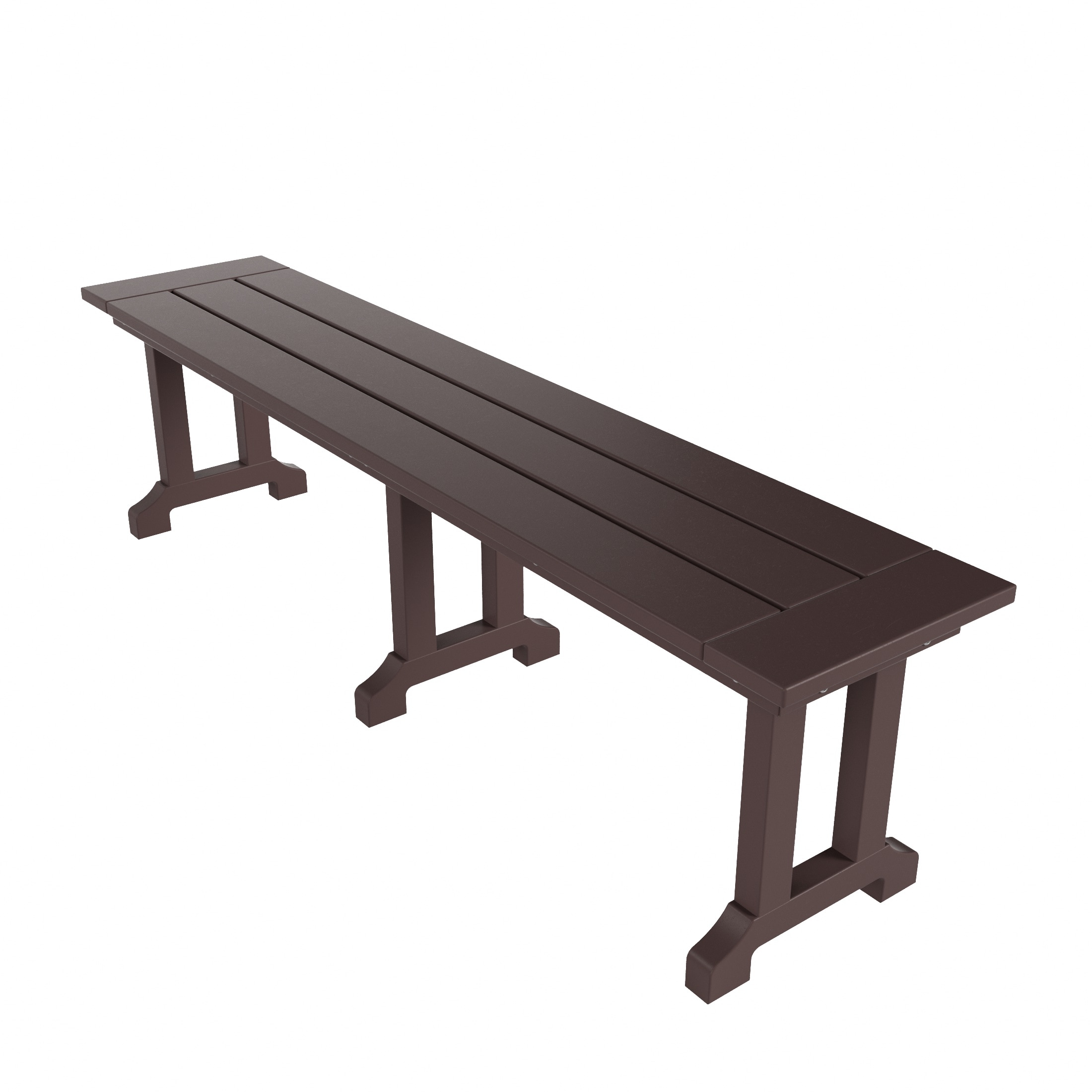 Westin Furniture OP2007-DB Laguna 65-in W x 17-in H Dark Brown Hdpe Dining Bench