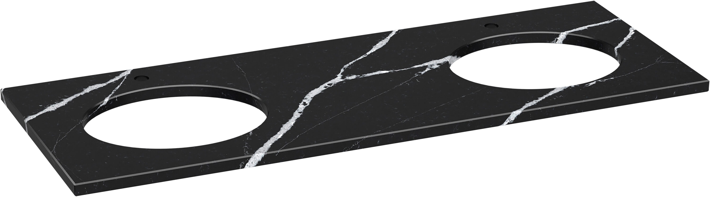 KOHLER 28256-EMQ Silestone 61-Inches x 22.44-Inches Eternal Marquina Quartz Undermount Double sink 2-Hole Bathroom Vanity Top