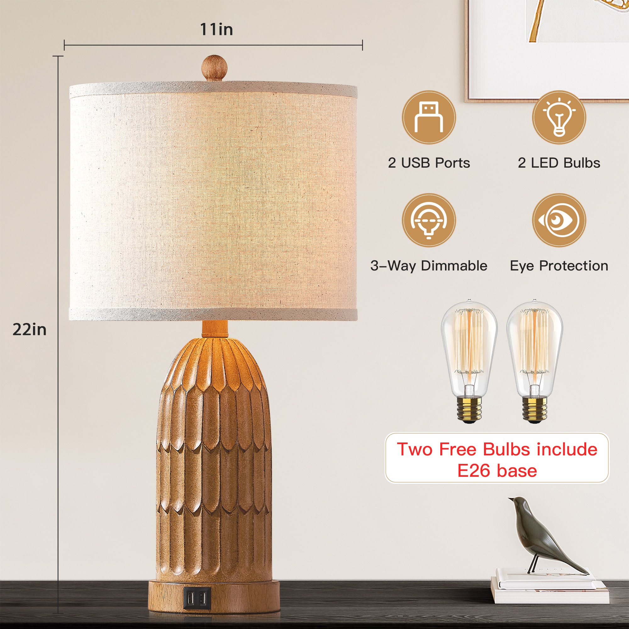 UrFurnishings TD-155 Table-Lamps - View #7