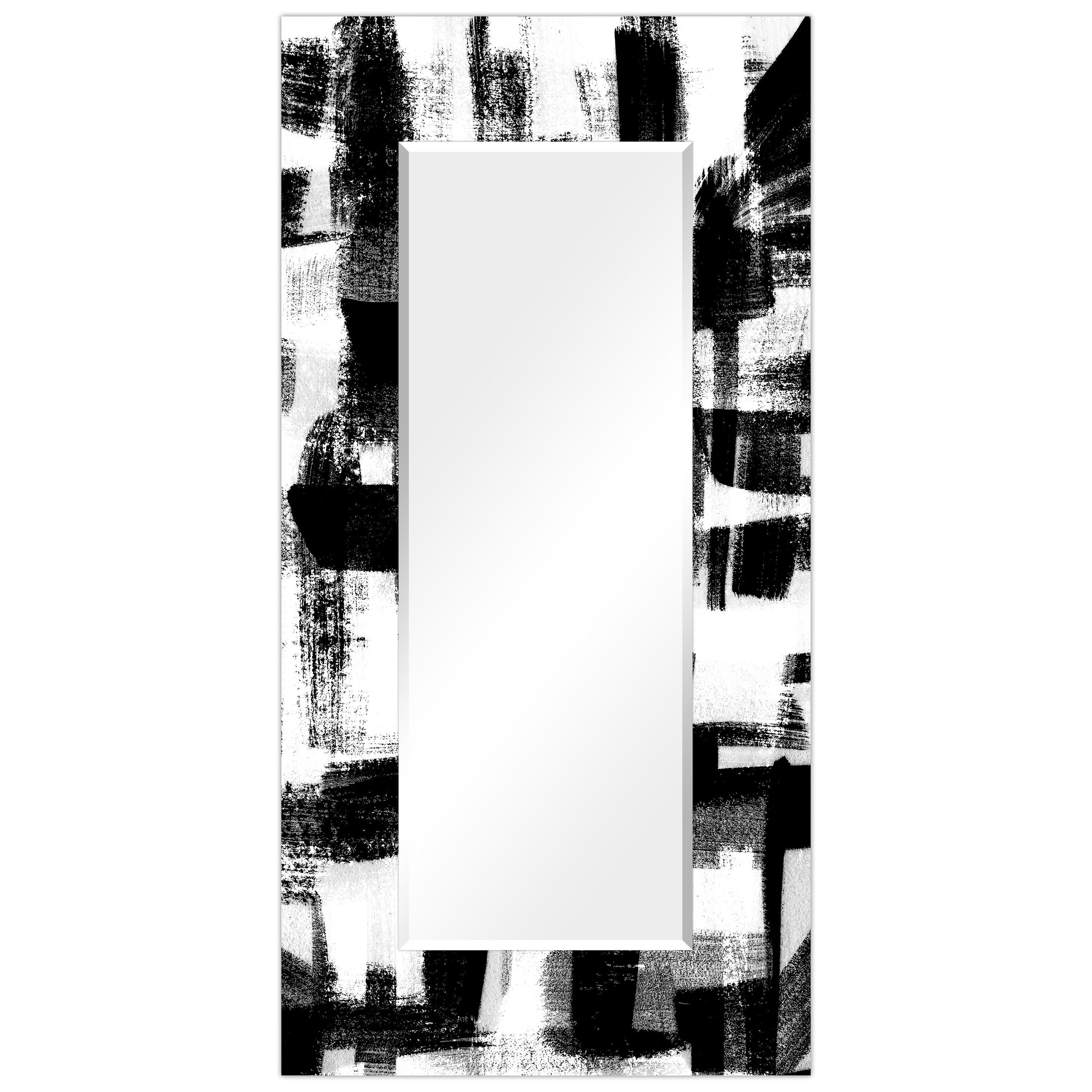 72-in W x 36-in H Rectangle Black Beveled Wall Mirror