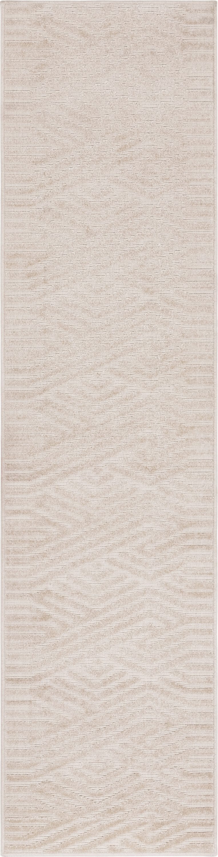 Unique Loom 3146298 Hudson Sabrina Soto Outdoor 2 x 8 (ft) Loomed Polypropylene Beige Rectangular Indoor/Outdoor Geometric French Country Runner rug