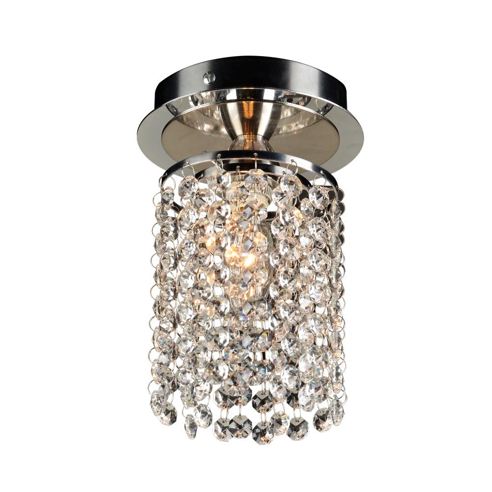 PLC Lighting 72191 PC 1-Light 5-in Polished Chrome Flush Mount Light