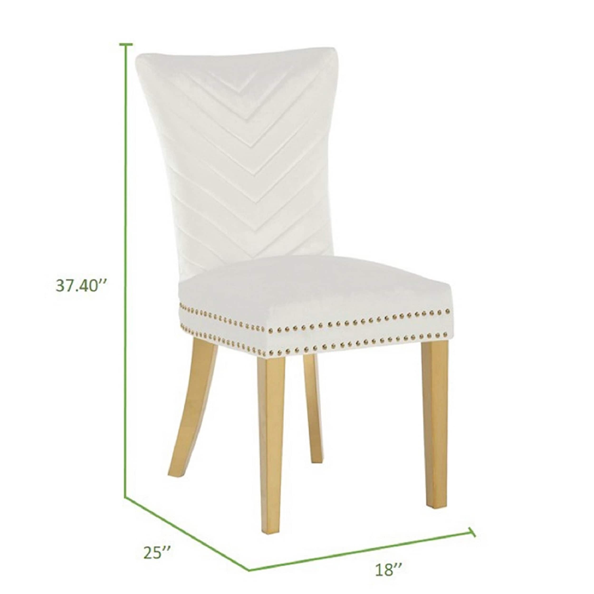 Beige Velvet Upholstered Side Chair with Gold Legs