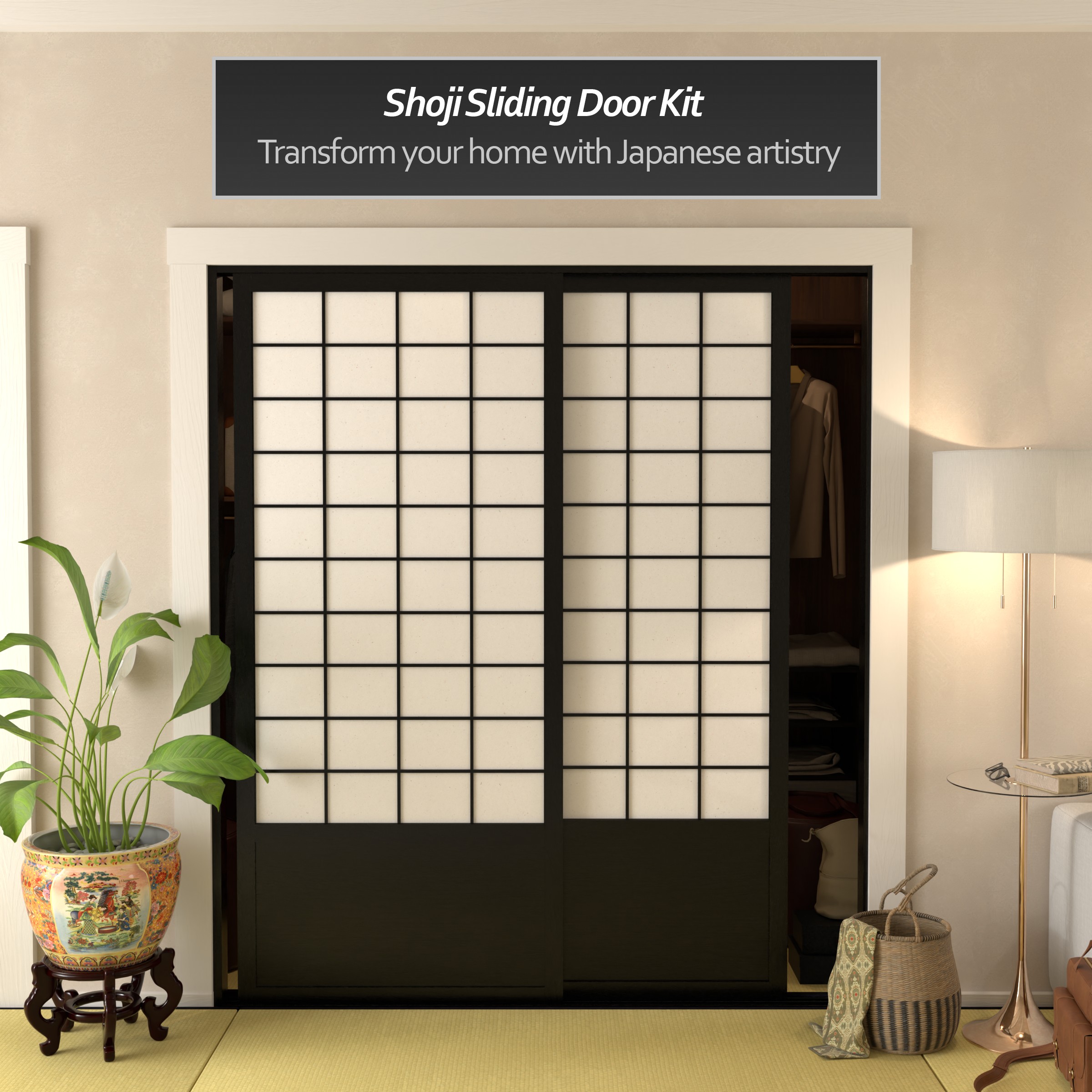 Red Lantern DOOR-DBLS-BLK Bifold-Sliding-Closet-Doors - View #4