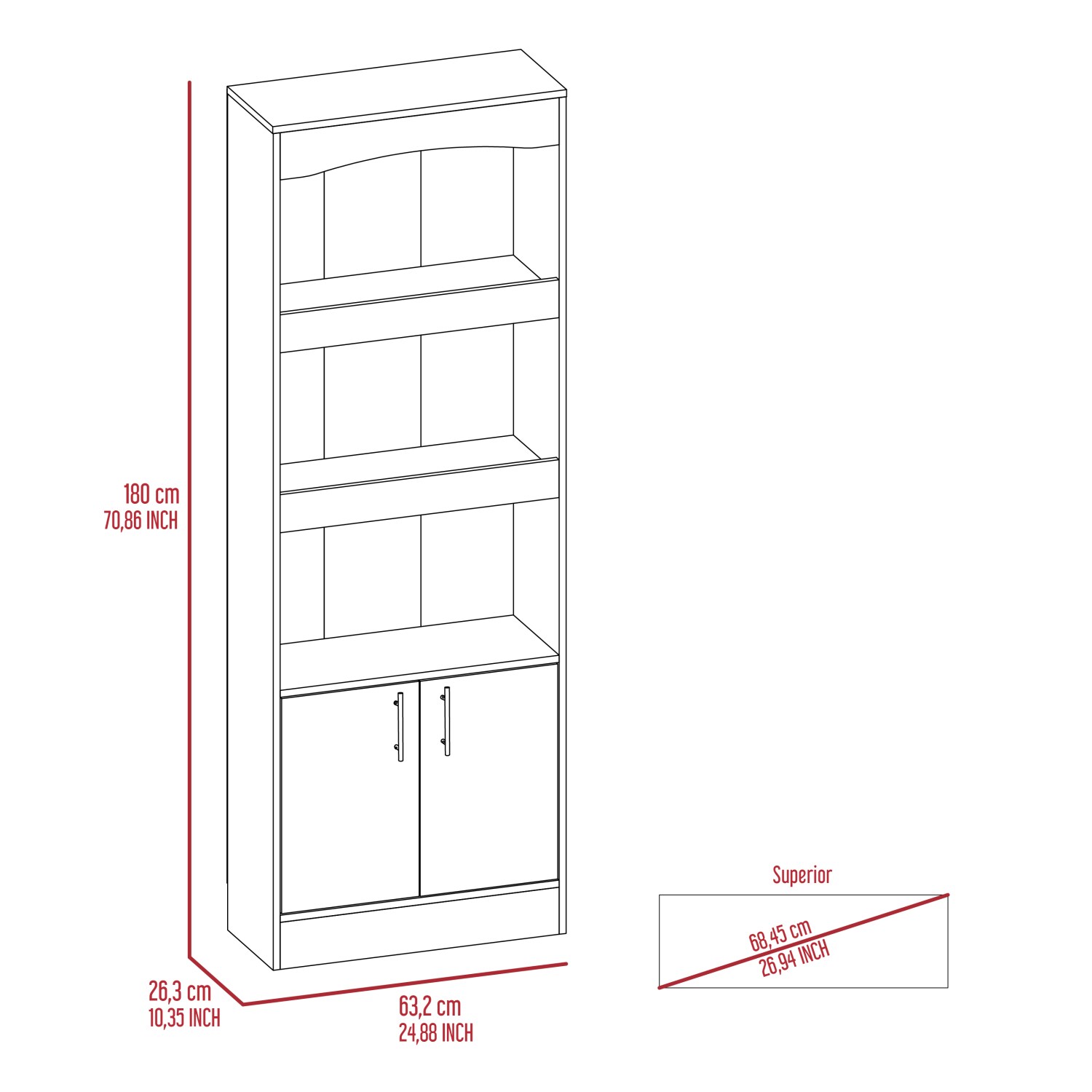 Streamdale Furniture B07091982 bookcases - View #6