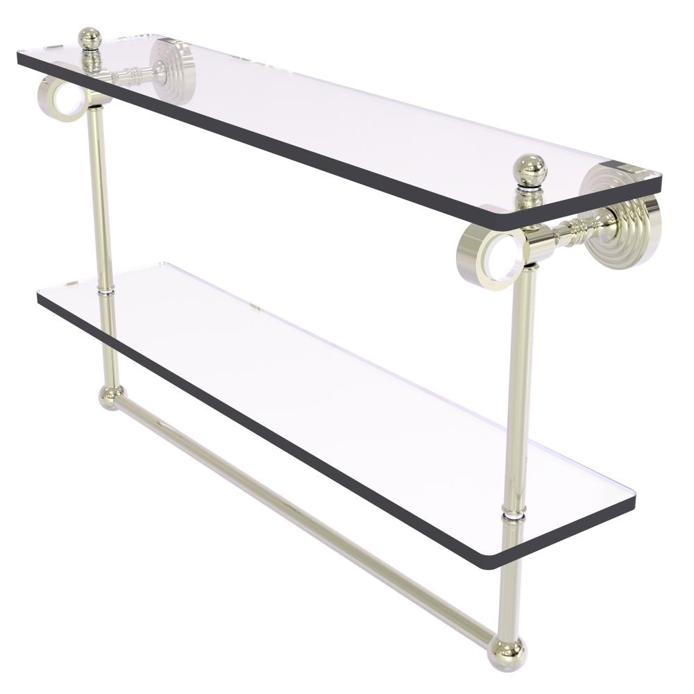 Allied Brass PG-2TB-22-PNI Pacific Grove Polished Nickel 2 -Tier Wall mount Bathroom Shelf ( 22-in x 13-in x 5-in )
