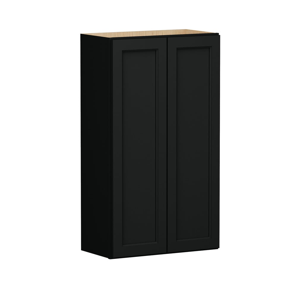 Shenandoah Glasson 27-in W x 42-in H x 12-in D Black Painted Wall Fully Assembled Cabinet Recessed Panel Transitional