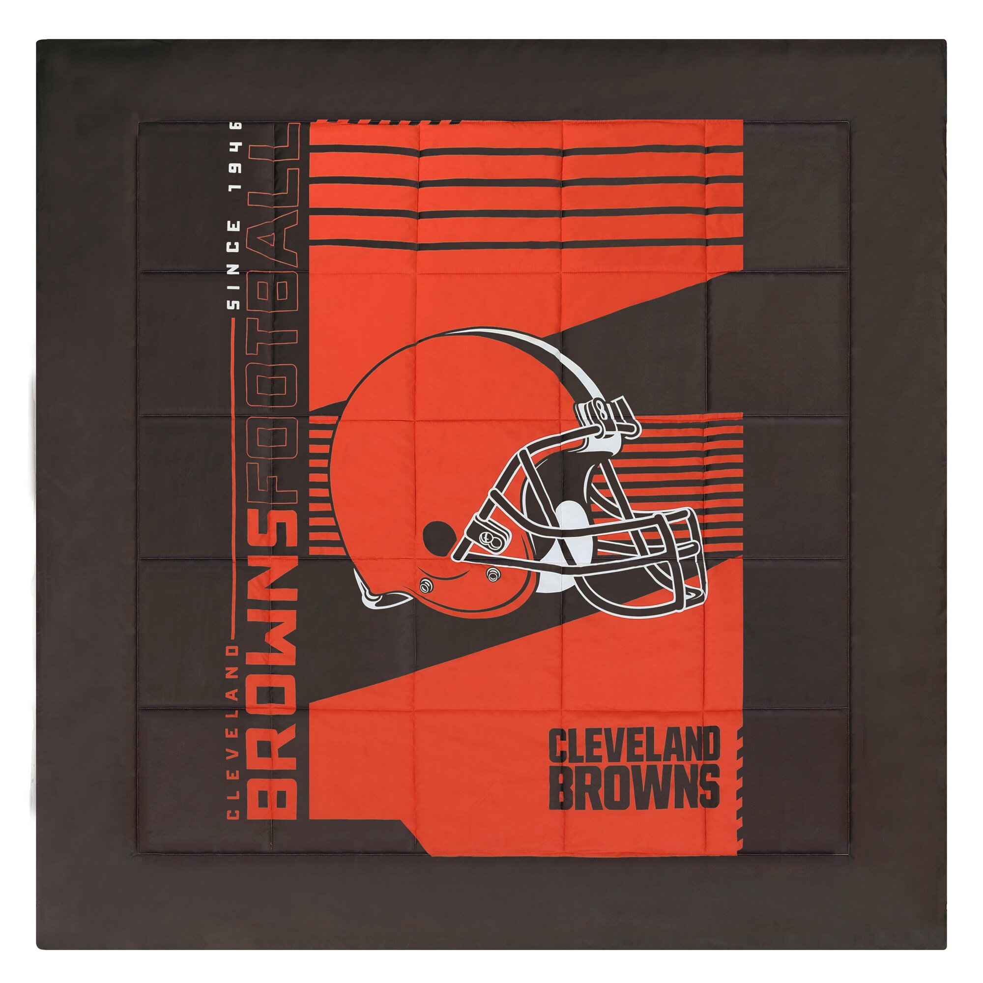 Cleveland Browns flag, NFL, orange brown metal background