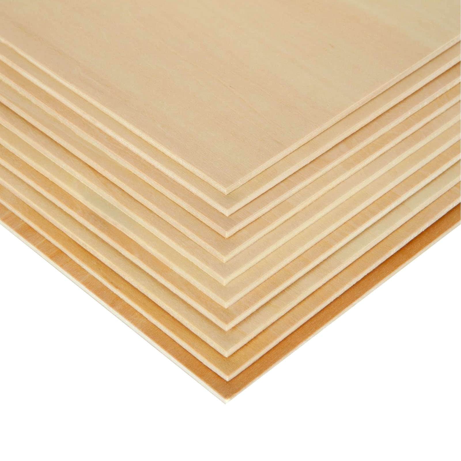 Etokfoks  10 Pack 10 x 10 x One Eighth Inch Basswood Sheets Natural Unfinished Wood for DIY Crafts Painting Models Laser Marking and Cutting