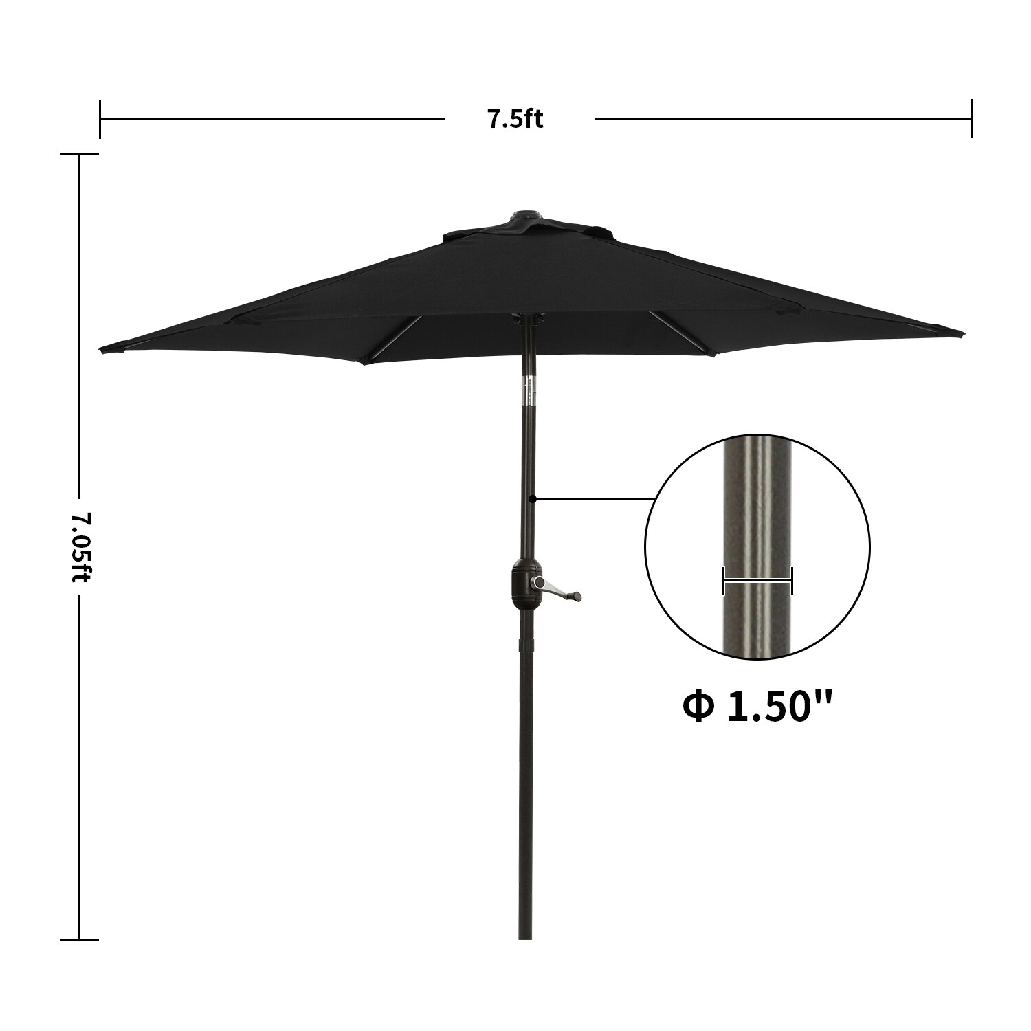 Mondawe 7.5-ft Market Patio Umbrella at Lowes.com